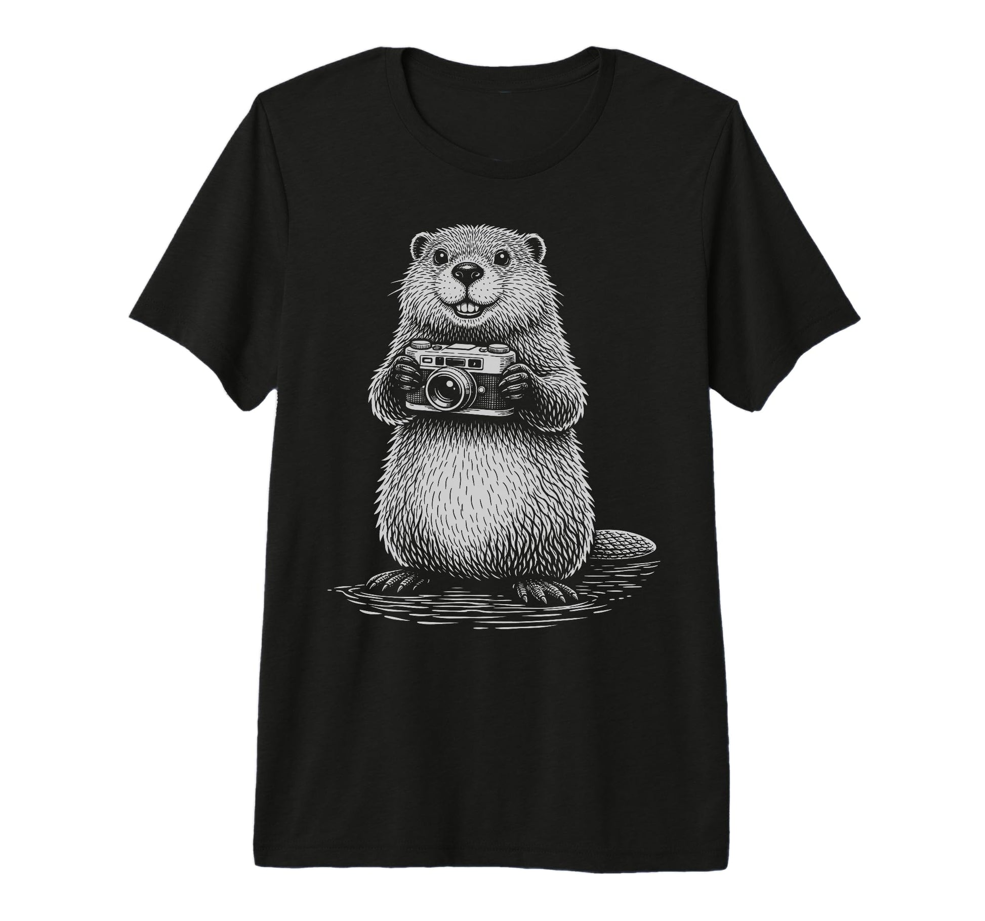 Beaver Photographer Camera T-Shirt - Fun Novelty Design Men Women - T-Shirt, Sweatshirt, Hoodie