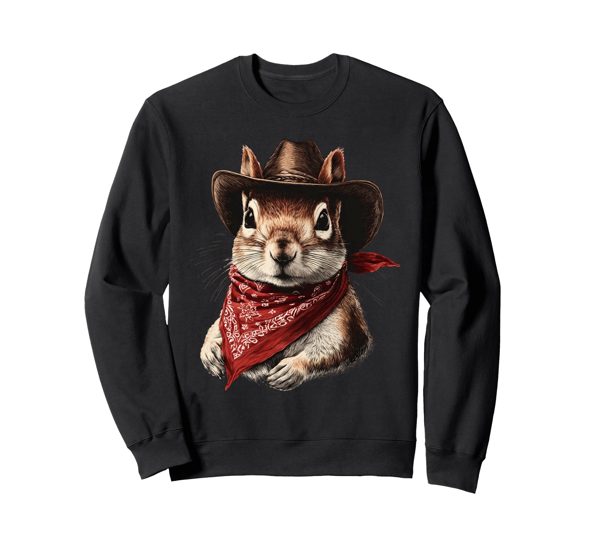 Squirrel Cowboy Rodeo Cowgirl Sweatshirt - Custom Art Print for Adults - T-Shirt, Sweatshirt, Hoodie