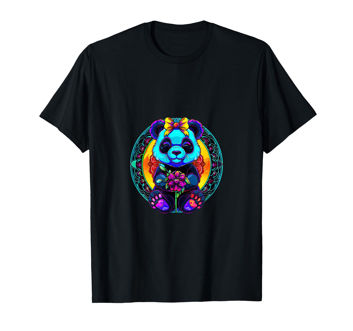 Streetwear Synthwave 80S 90S Panda Flowers T-Shirt - Graphic Print Unisex - T-Shirt, Sweatshirt, Hoodie