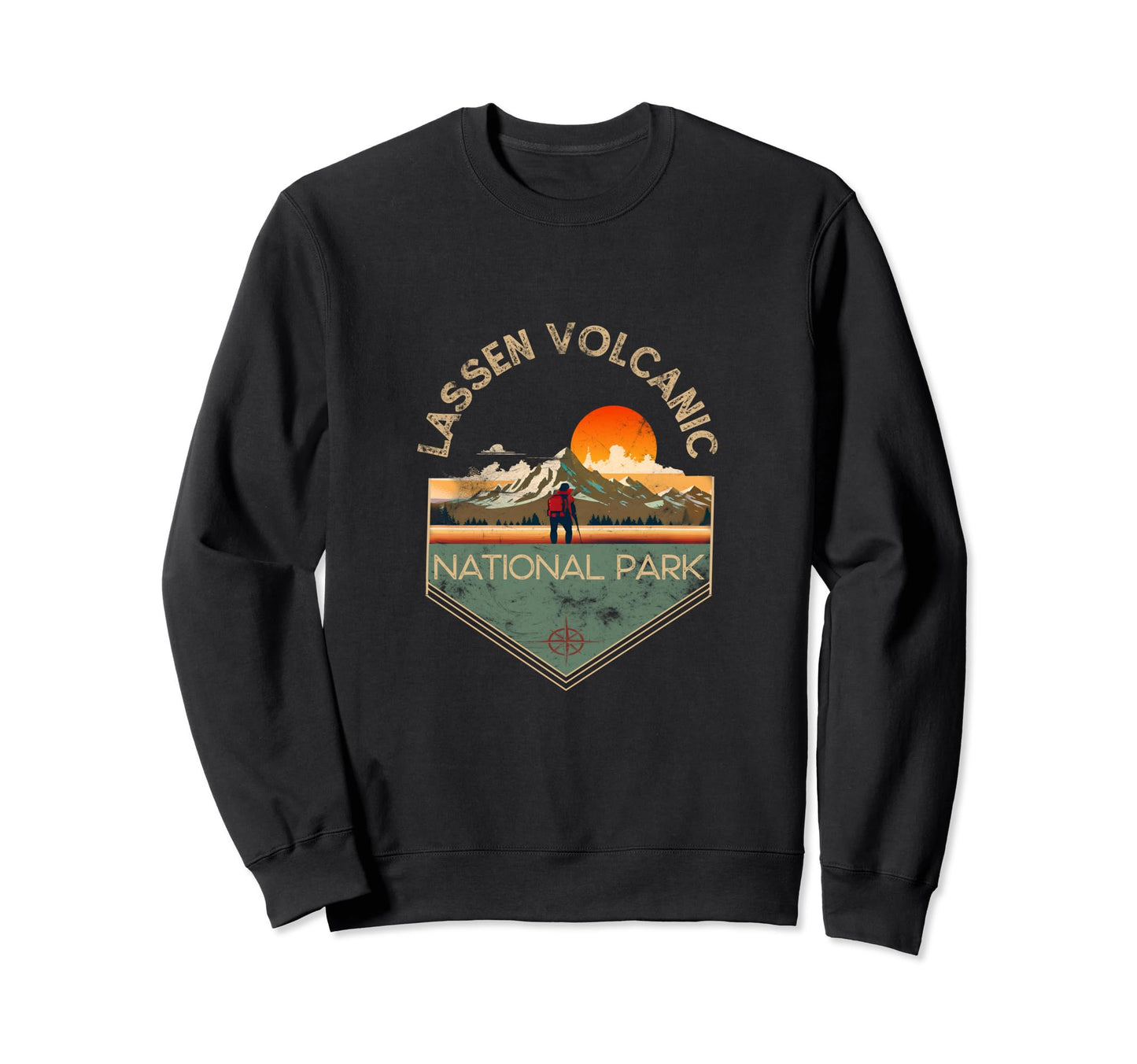 Lassen Volcanic National Park Hiking Sweatshirt - Graphic Print for Adults - T-Shirt, Sweatshirt, Hoodie