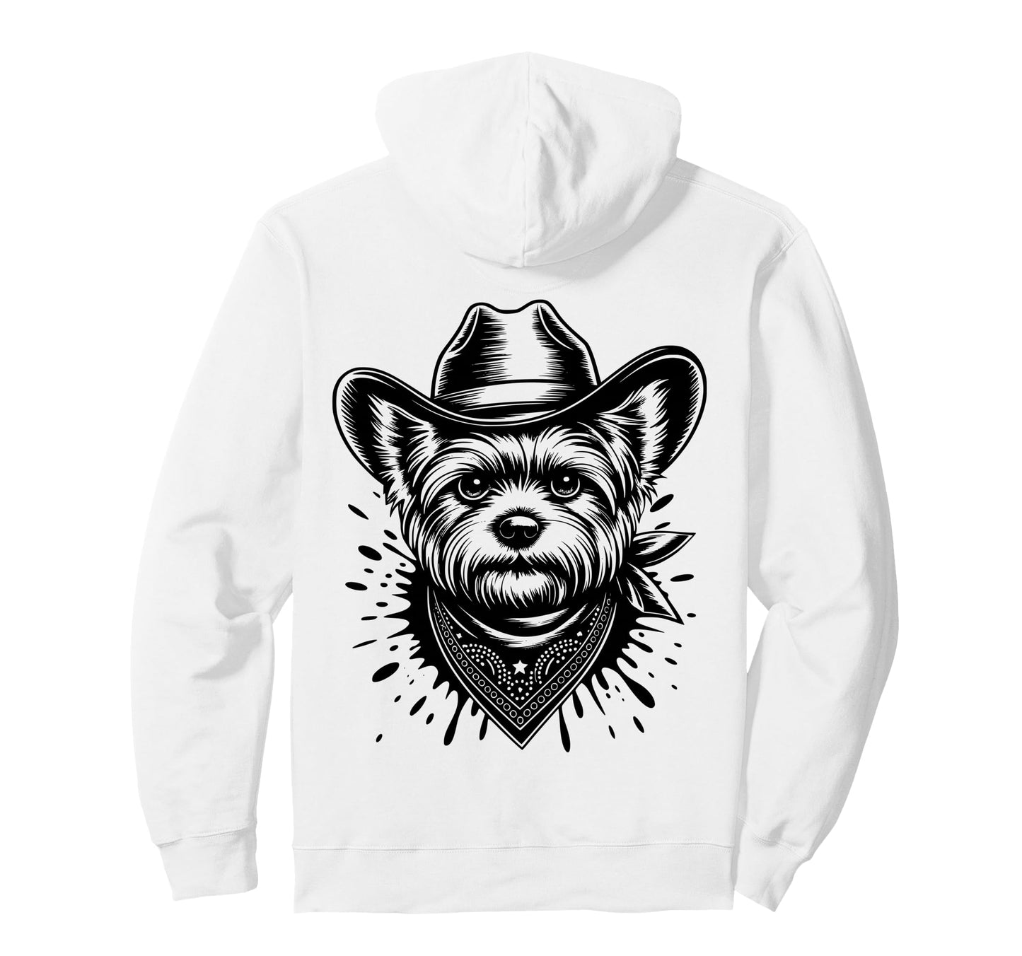 Funny Cowboy Yorkshire Terrier Western Hoodie - Novelty Apparel for Adults - T-Shirt, Sweatshirt, Hoodie