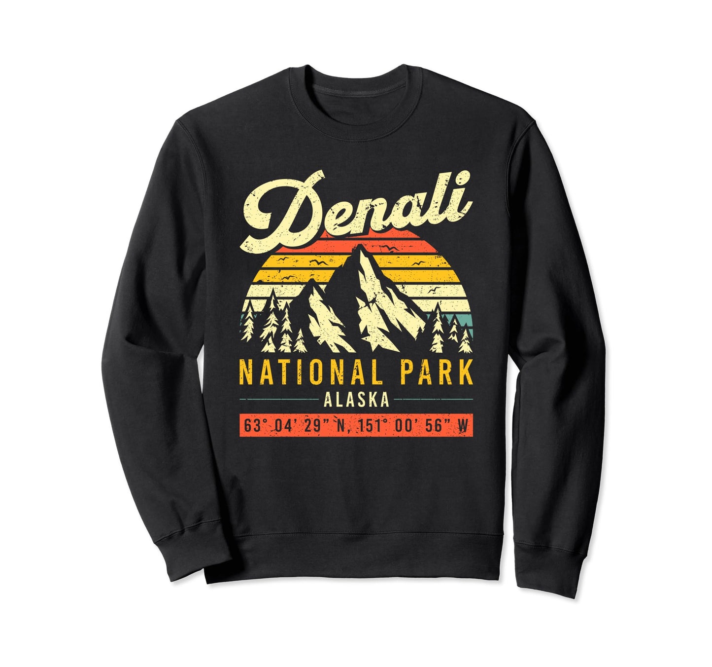 Denali Coordinate Alaska National Sweatshirt - Graphic Print for Adults - T-Shirt, Sweatshirt, Hoodie