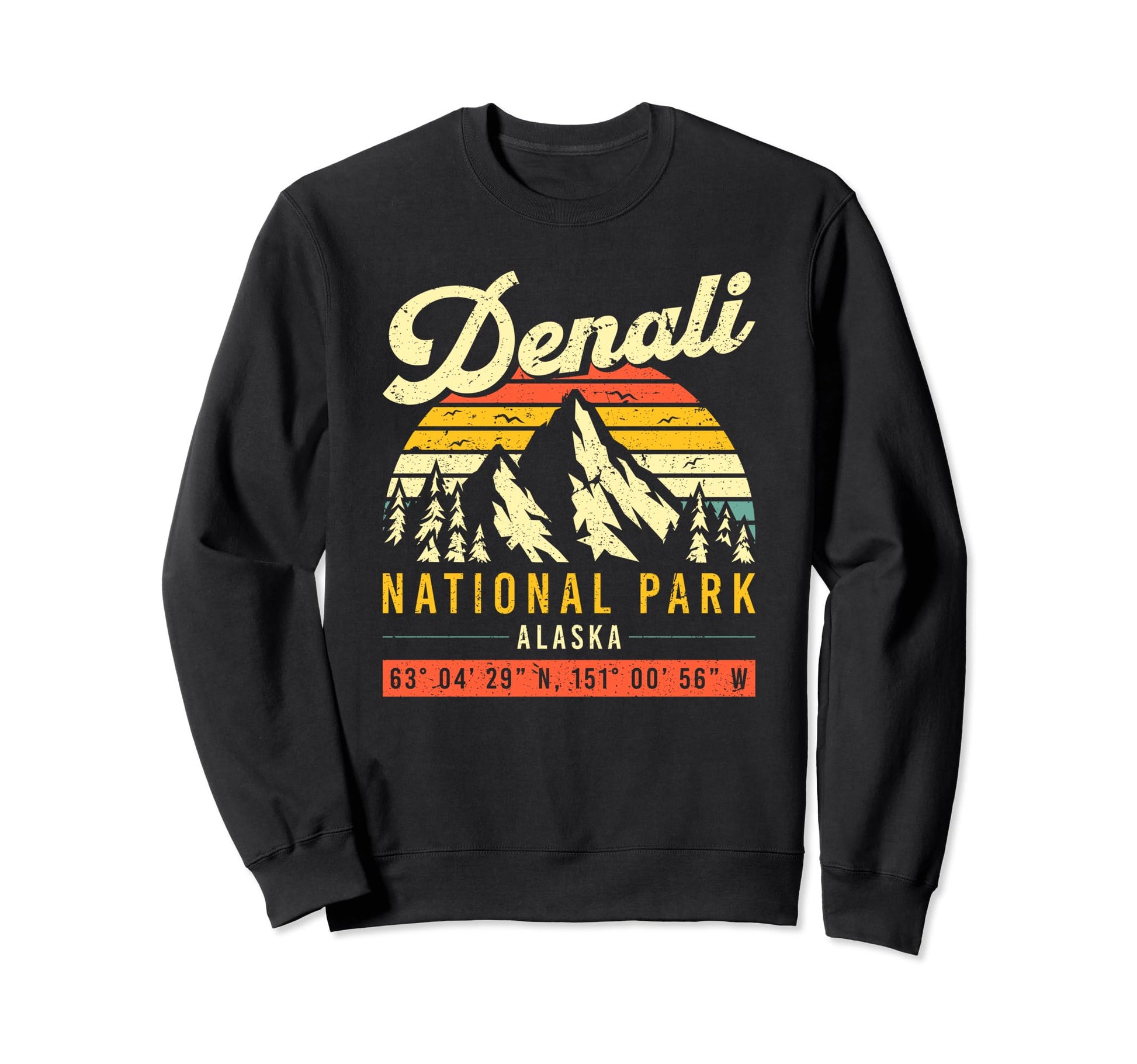 Denali Coordinate Alaska National Sweatshirt - Graphic Print for Adults - T-Shirt, Sweatshirt, Hoodie
