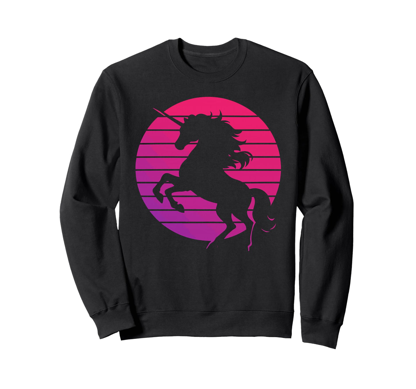 Unicorn 80S Sunset Vaporwave Sweatshirt - Graphic Print Men Women - T-Shirt, Sweatshirt, Hoodie