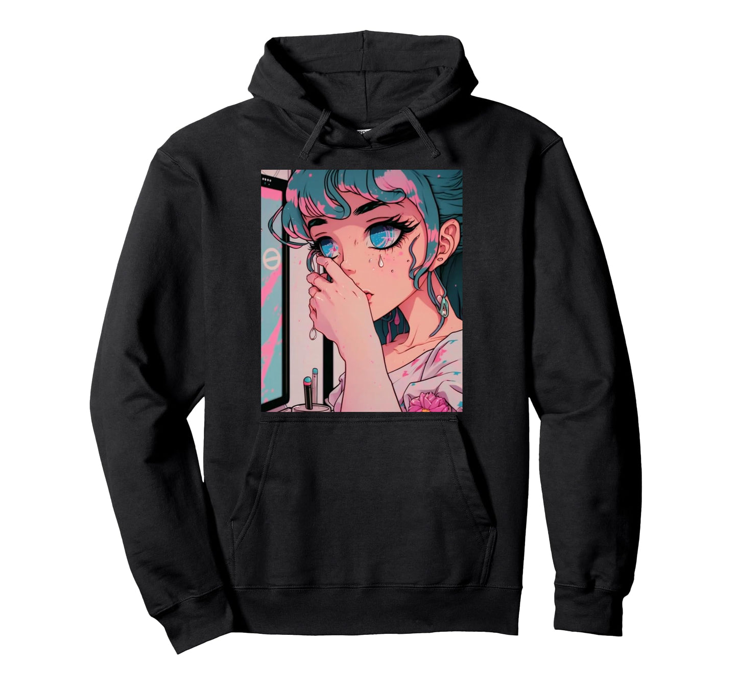 Anime Vaporwave Egirl Aesthetic Hoodie - Novelty Apparel for Adults - T-Shirt, Sweatshirt, Hoodie