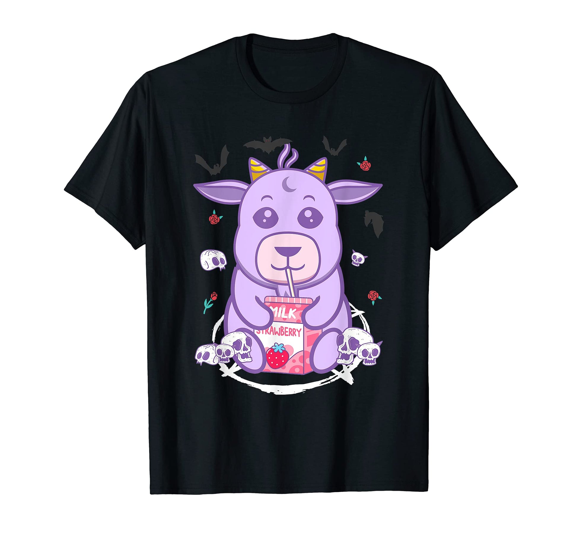 Goat Strawberry Milk Goth Goat T-Shirt - Novelty Apparel Men Women - T-Shirt, Sweatshirt, Hoodie