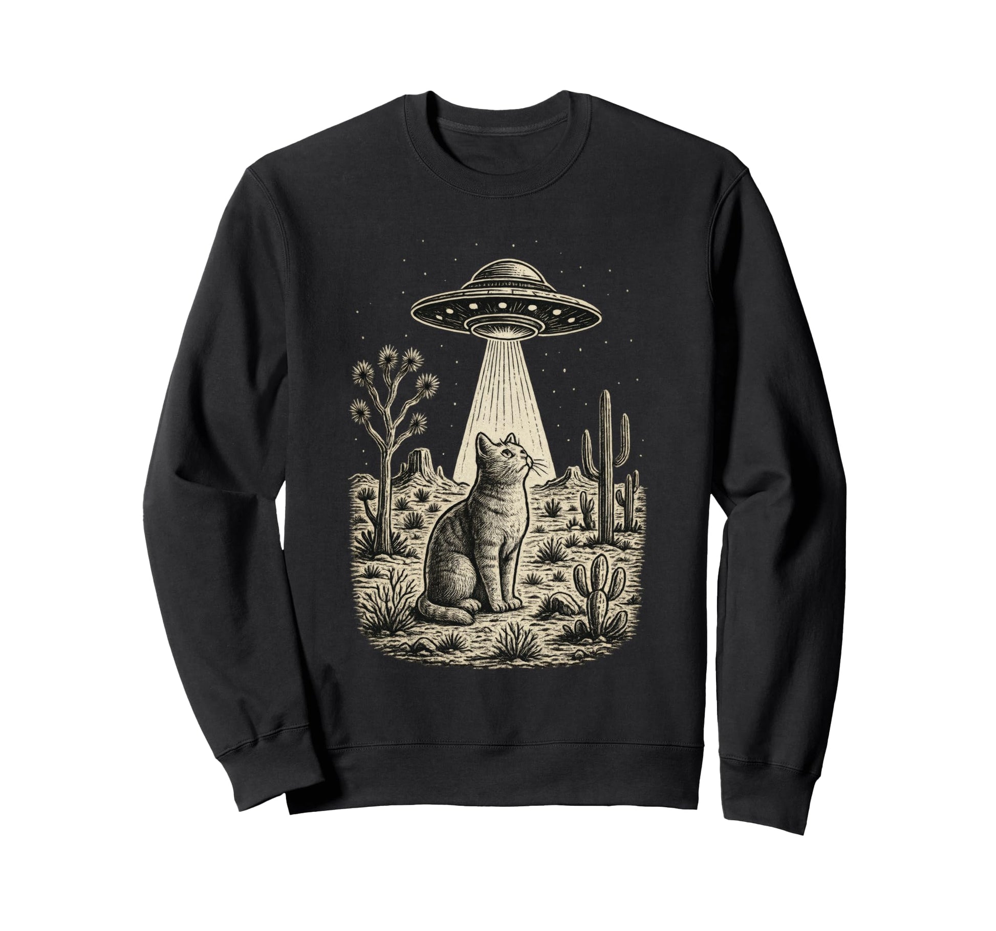 Cowboy Alien Cat Ufo Western Sweatshirt - Streetwear Style Men Women - T-Shirt, Sweatshirt, Hoodie