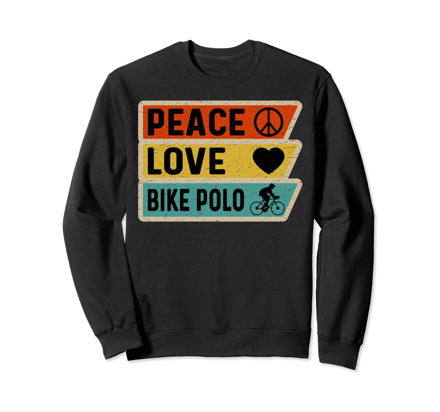 Distressed Peace Sign Love Bike Sweatshirt - Minimalist Print for Adults - T-Shirt, Sweatshirt, Hoodie