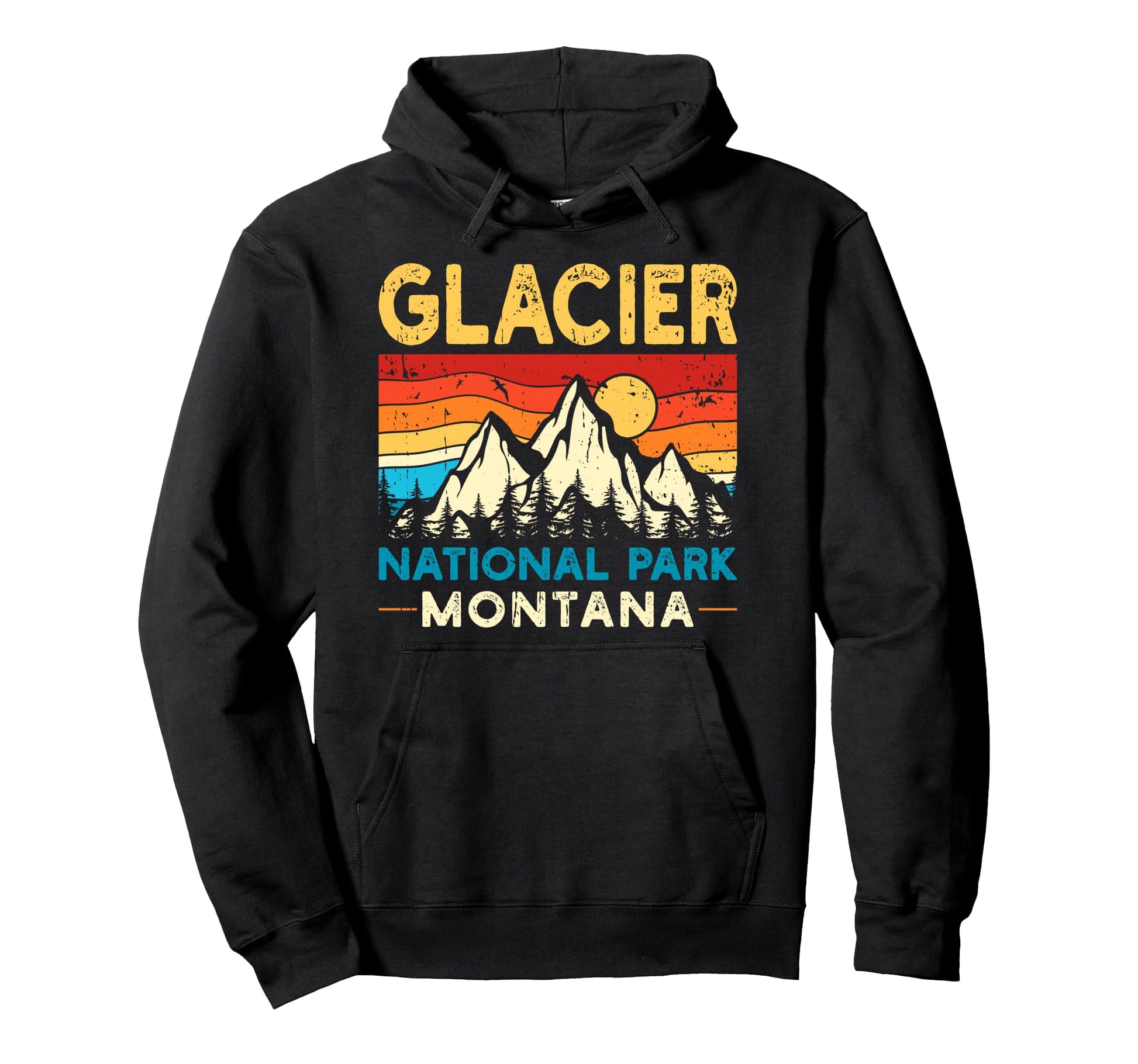 Glacier National Park Hoodie - Custom Art Print Unisex - T-Shirt, Sweatshirt, Hoodie