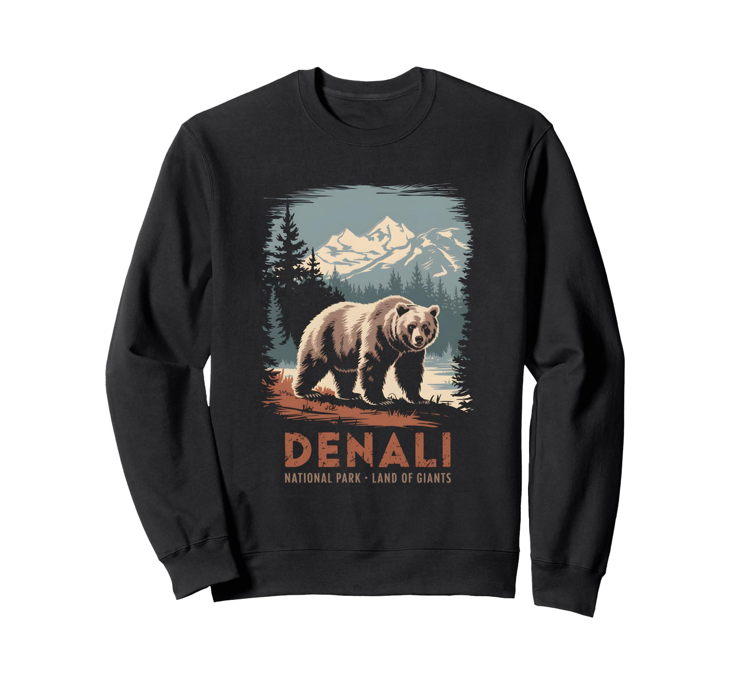 Denali National Park Grizzly Bear Sweatshirt - Custom Art Print Unisex - T-Shirt, Sweatshirt, Hoodie