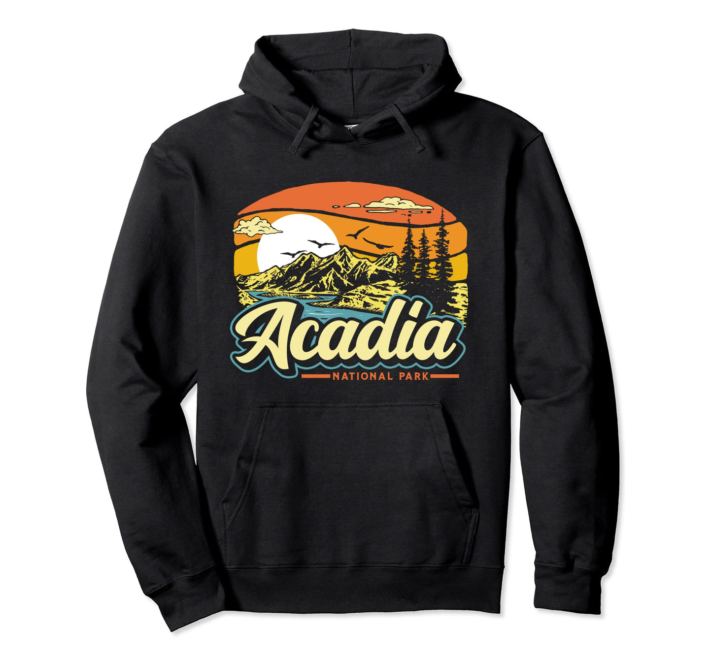 Acadia National Park 80S Mountains Sky Hoodie - Unique Graphic for Adults - T-Shirt, Sweatshirt, Hoodie
