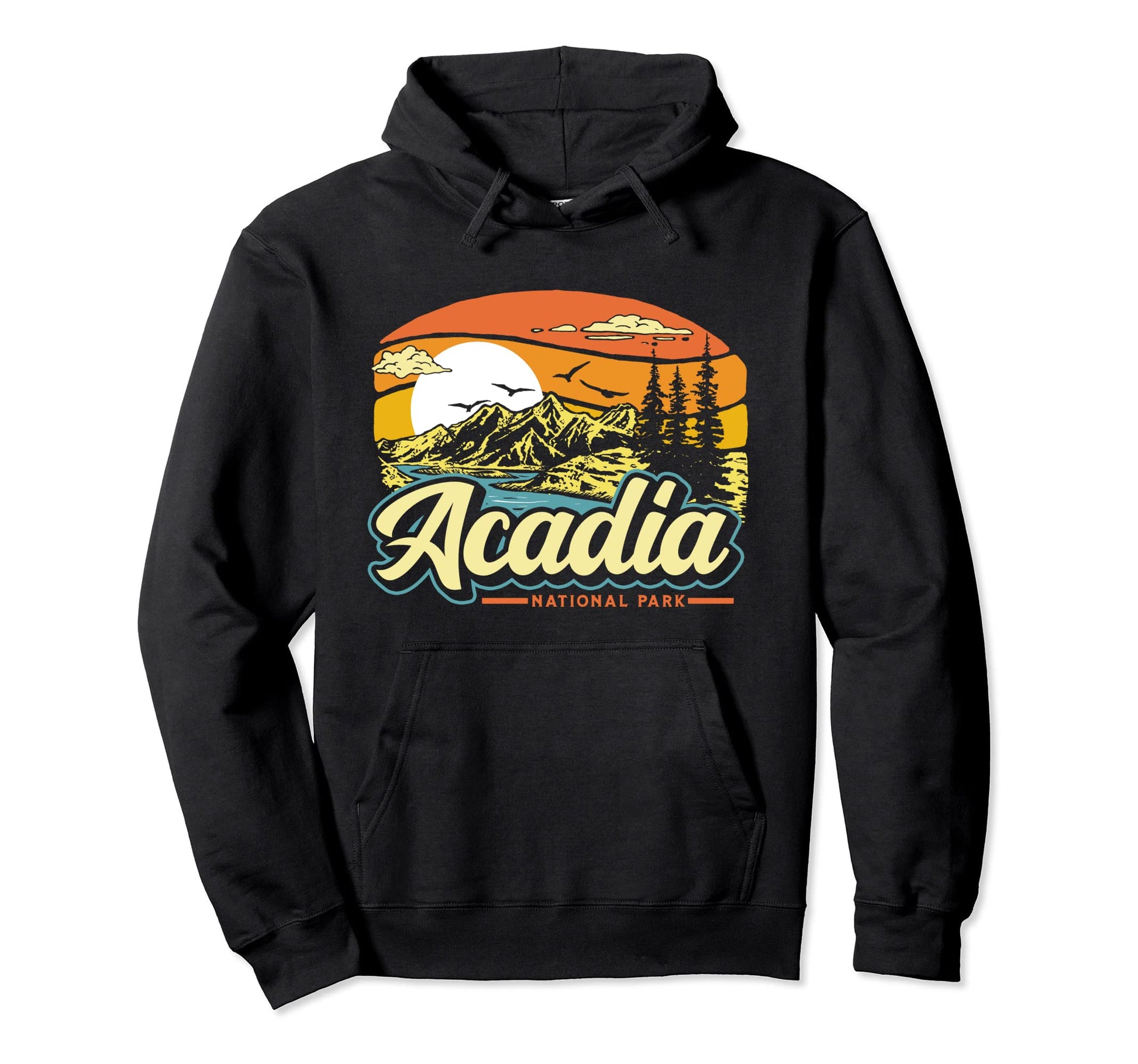 Acadia National Park 80S Mountains Sky Hoodie - Unique Graphic for Adults - T-Shirt, Sweatshirt, Hoodie