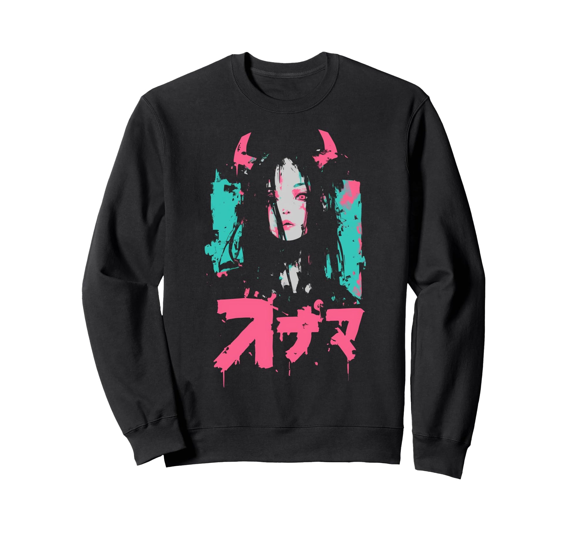 Goth Grunge Demon Anime Waifu Horror Sweatshirt - Trendy Graphic Unisex - T-Shirt, Sweatshirt, Hoodie