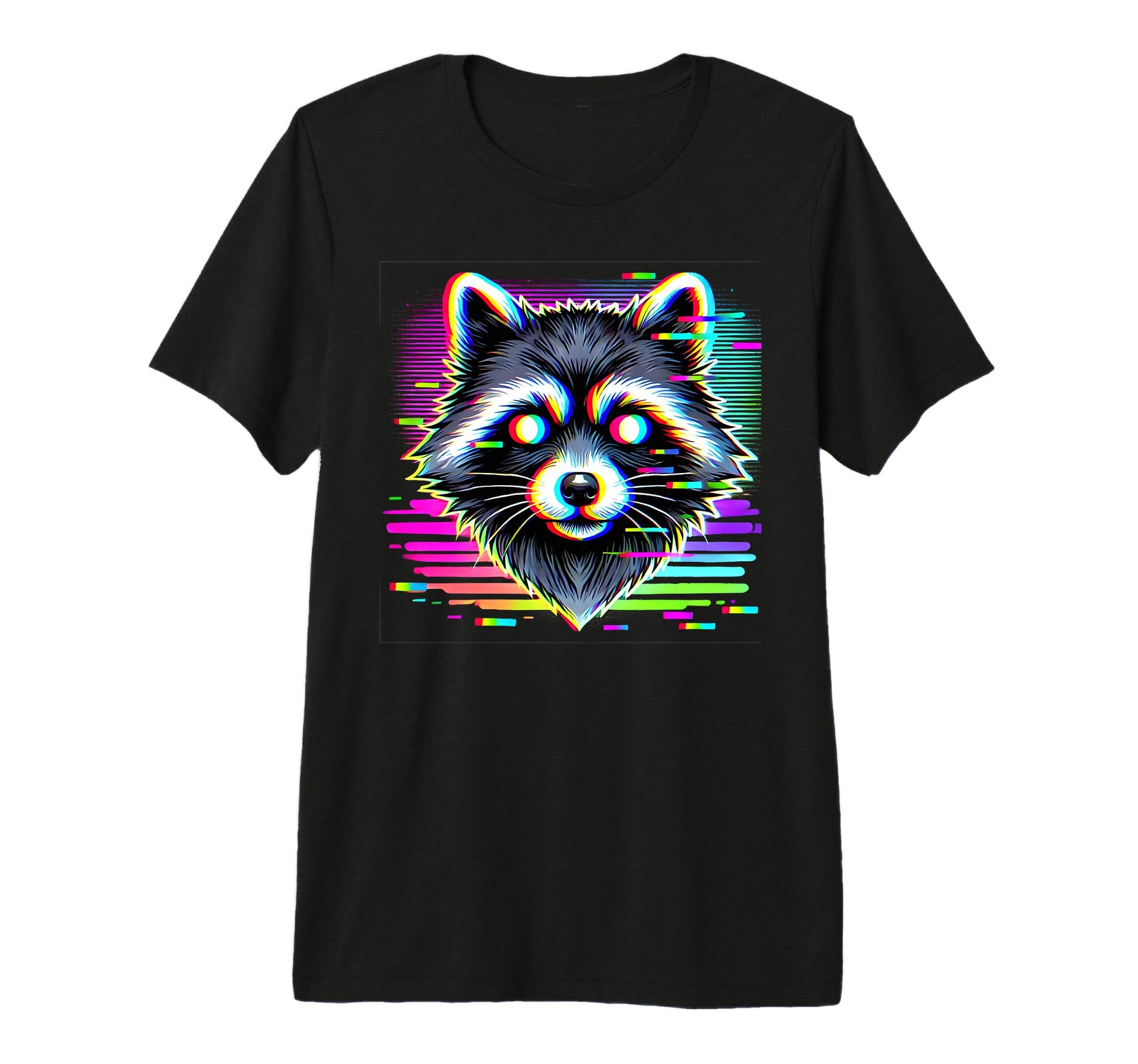 Raccoon Psychedelic Trippy Vaporwave T-Shirt - Custom Art Print Unisex - T-Shirt, Sweatshirt, Hoodie