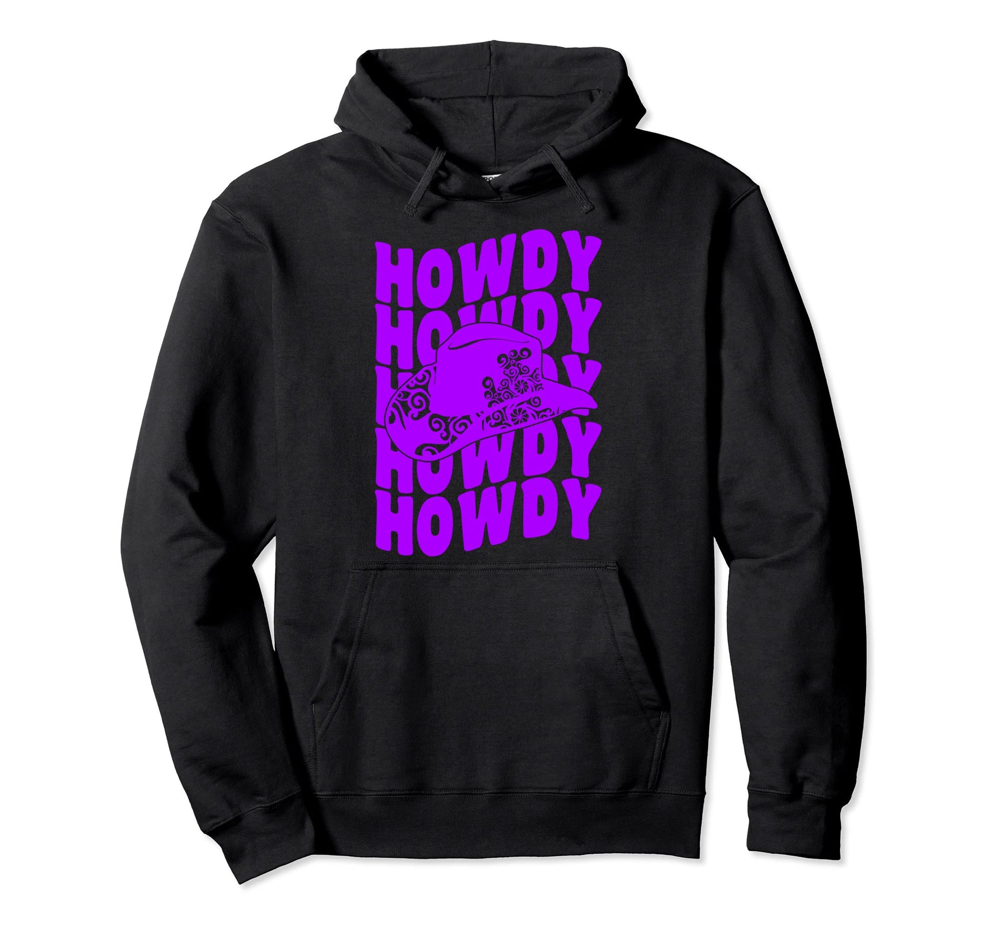 Howdy Cowgirl Western Cowboy Hat Hoodie - Trendy Graphic for Adults - T-Shirt, Sweatshirt, Hoodie