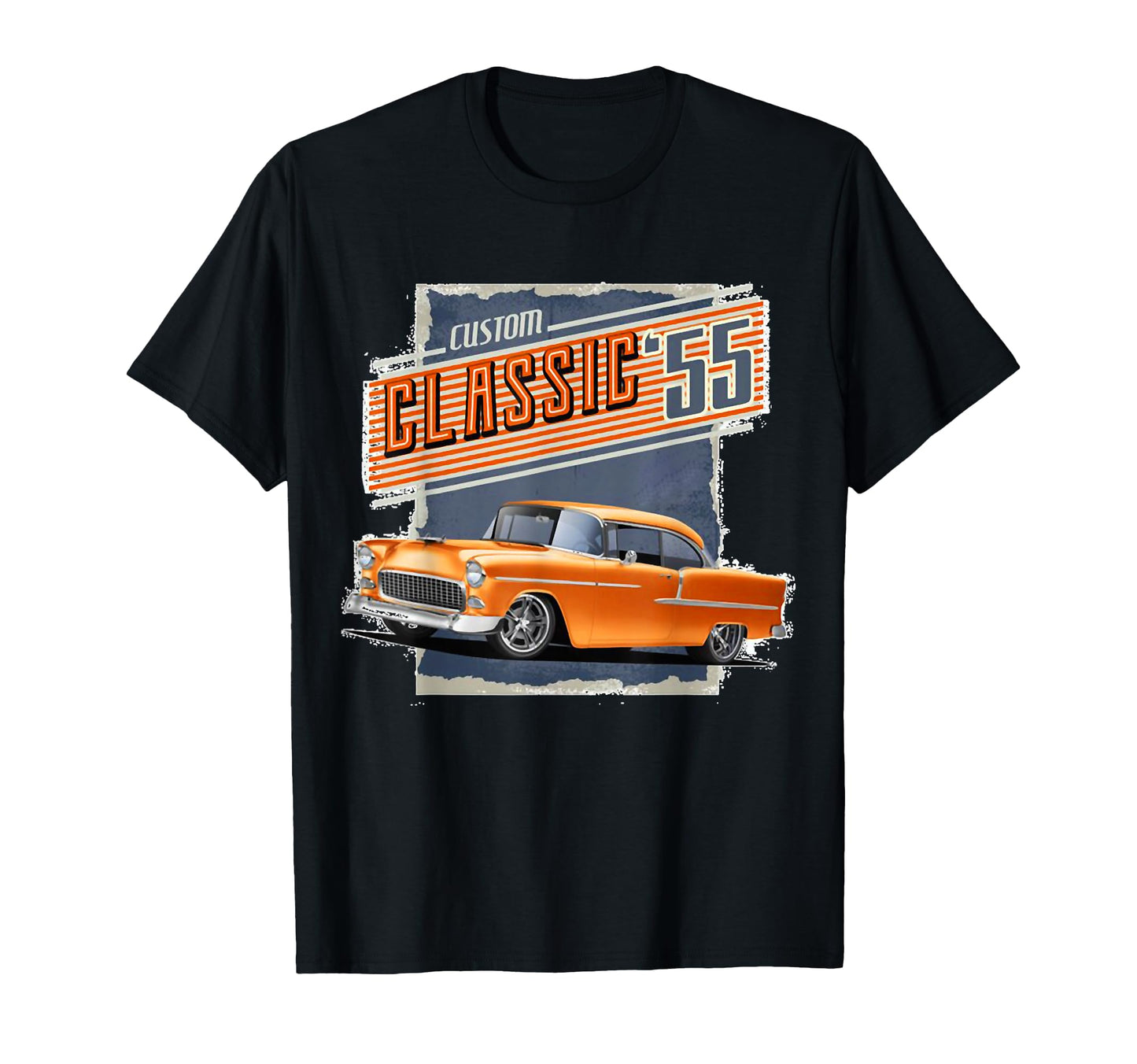1955 55 Bel Air 50S Silhouette Old Hot Rod T-Shirt - Unique Graphic Unisex - T-Shirt, Sweatshirt, Hoodie