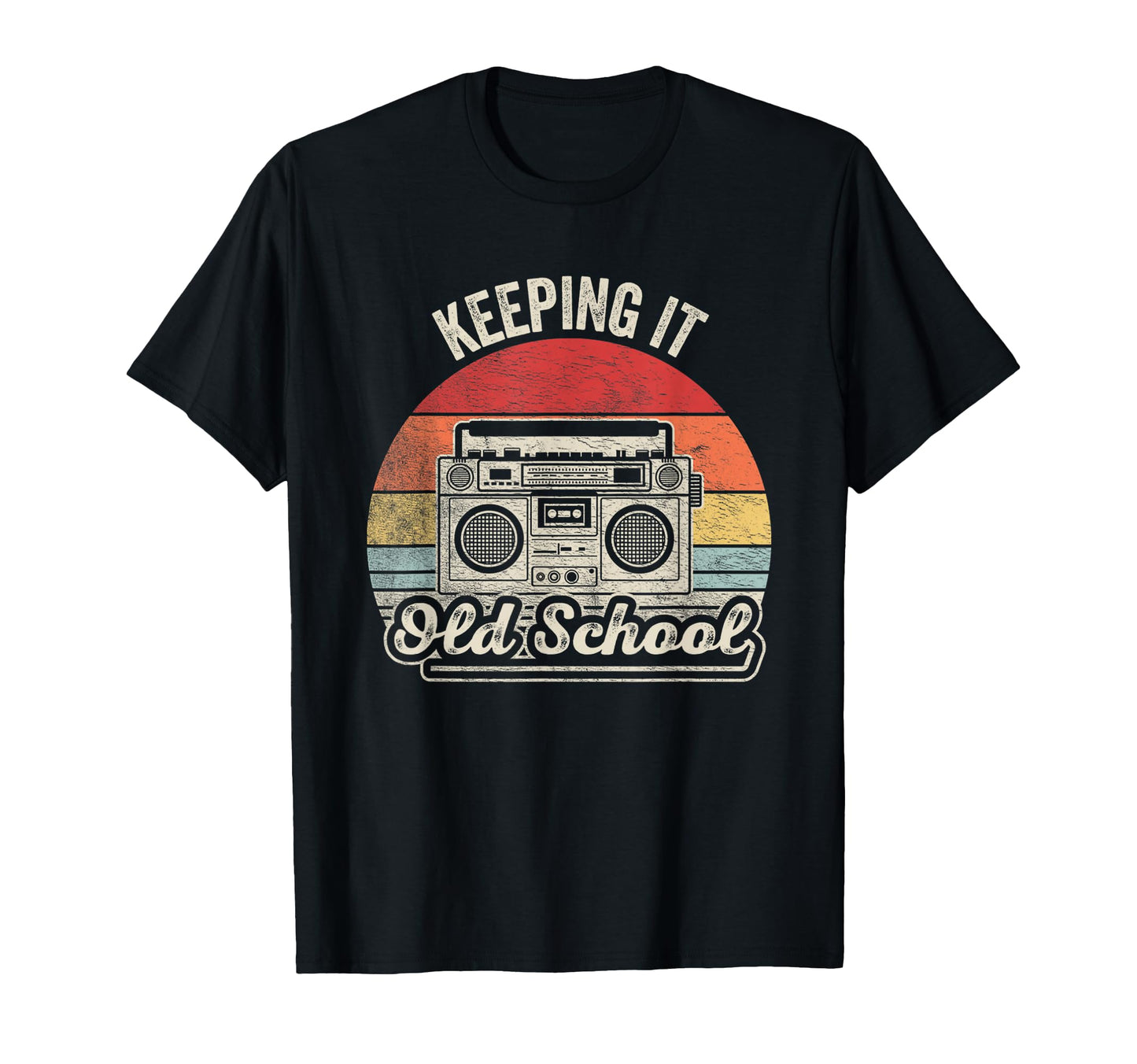 Keeping It Old School Boombox 80S 90S T-Shirt - Minimalist Print Unisex - T-Shirt, Sweatshirt, Hoodie
