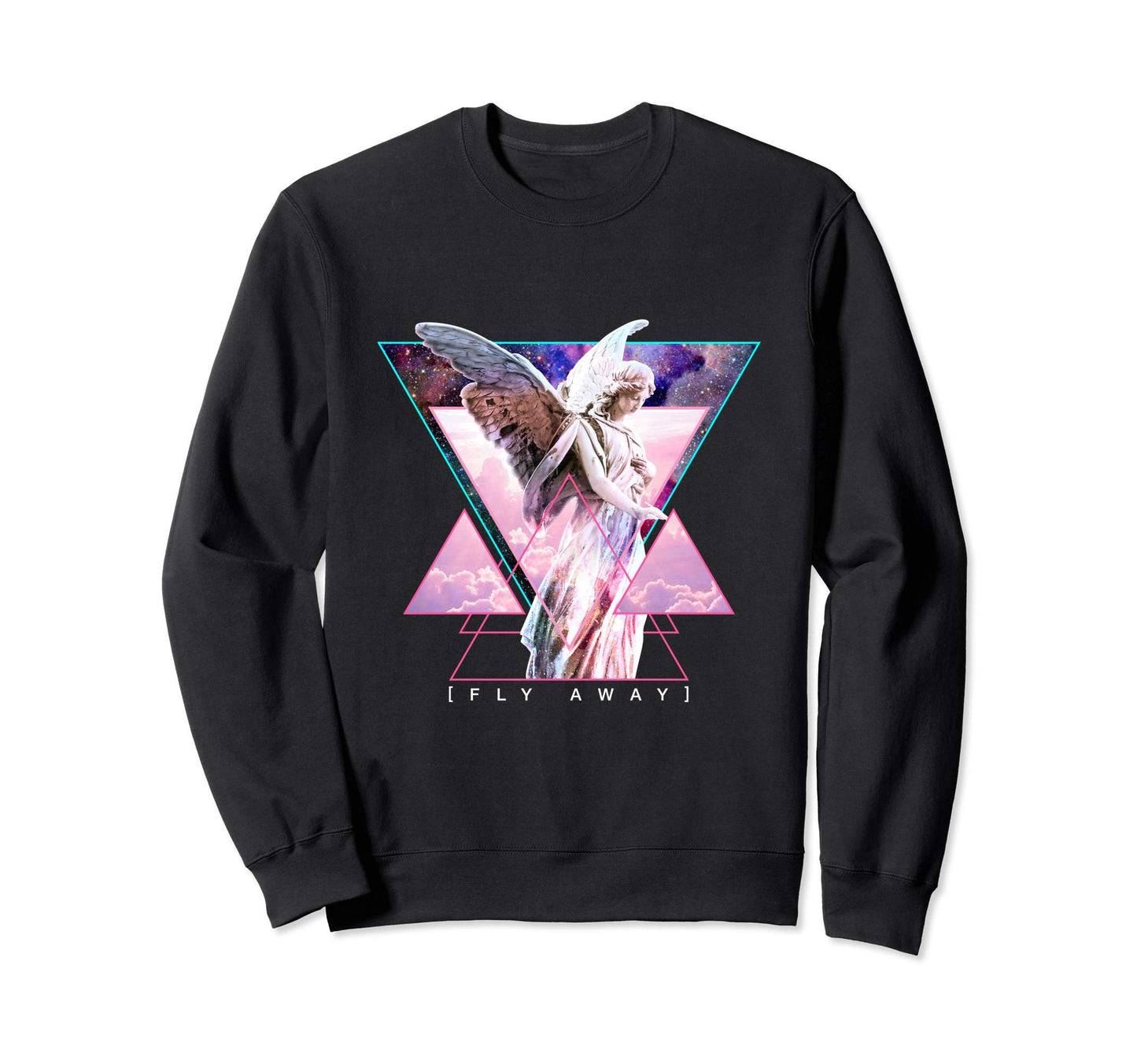 Vaporwave Angel Statue Wings Fly Away Sweatshirt - Minimalist Print Unisex - T-Shirt, Sweatshirt, Hoodie