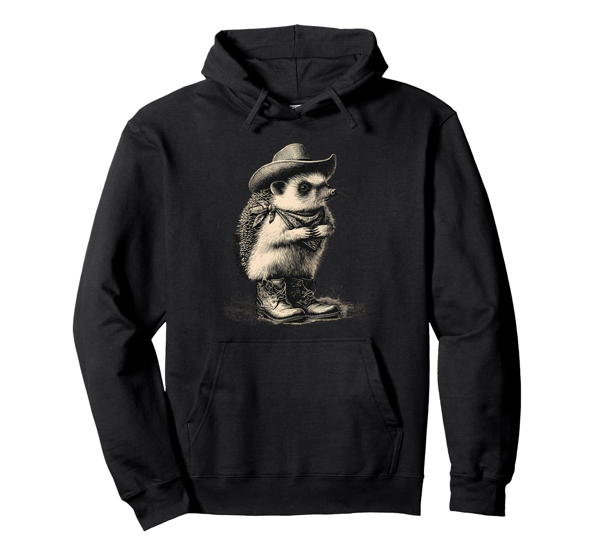 Hedgehog Cowboy Rodeo Cowgirl Western Hoodie - Unique Graphic Men Women - T-Shirt, Sweatshirt, Hoodie