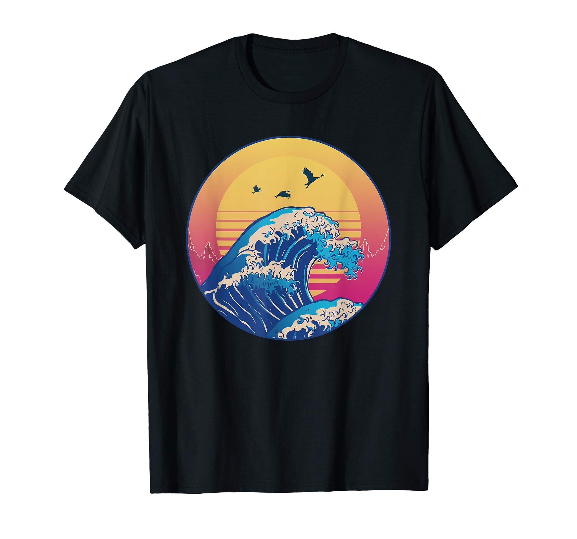 Kanagawa Japanese Vaporwave Aesthetic T-Shirt - Unique Graphic for Adults - T-Shirt, Sweatshirt, Hoodie