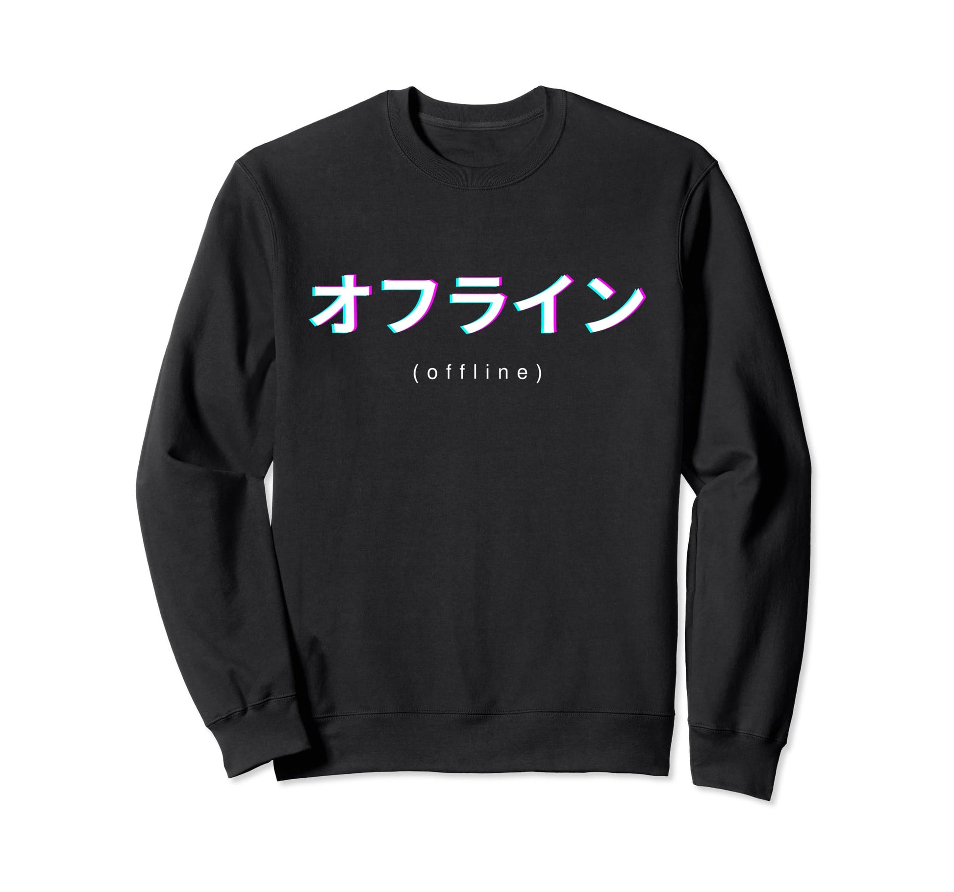 Offline Japanese Text Vaporwave Sweatshirt - Fun Novelty Design Men Women - T-Shirt, Sweatshirt, Hoodie