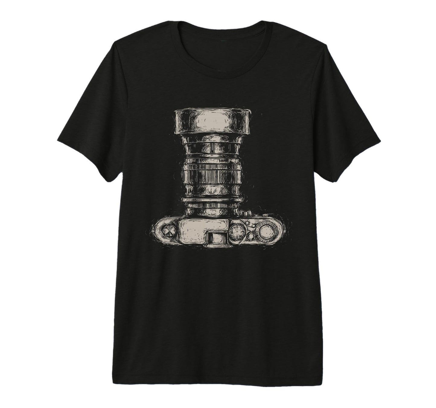 Camera Drawing Scribble Art T-Shirt - Aesthetic Graphic for Adults - T-Shirt, Sweatshirt, Hoodie