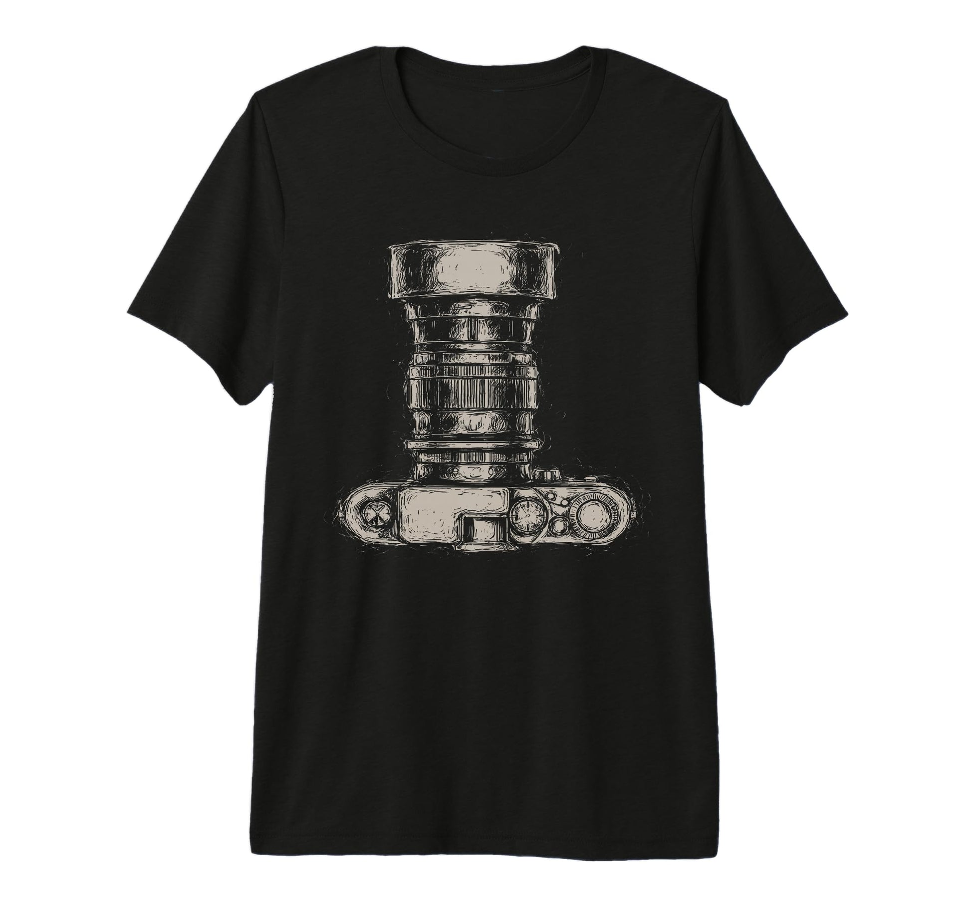 Camera Drawing Scribble Art T-Shirt - Aesthetic Graphic for Adults - T-Shirt, Sweatshirt, Hoodie