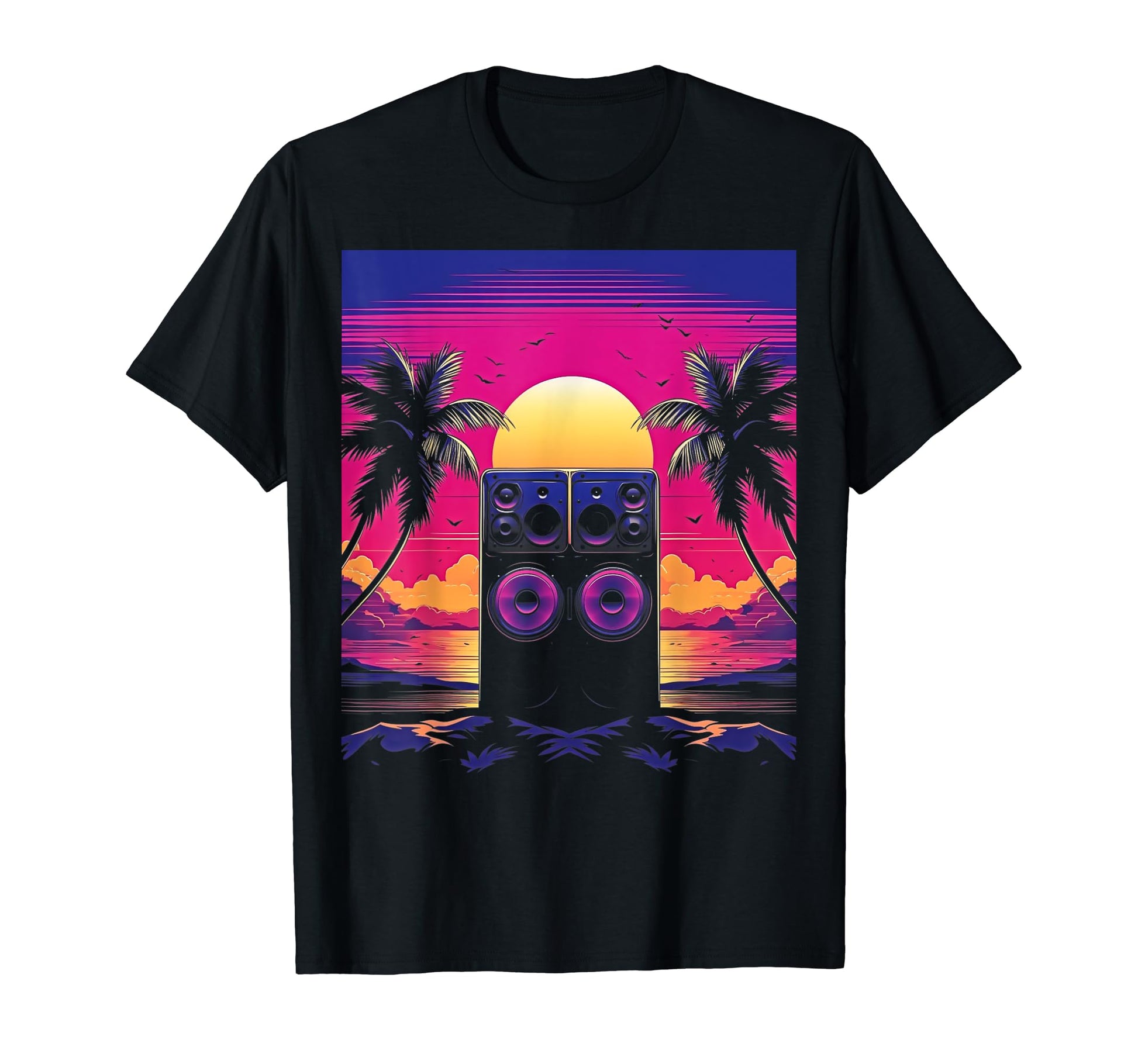 Vaporwave Stereo Speakers 80S T-Shirt - Trendy Graphic for Adults - T-Shirt, Sweatshirt, Hoodie
