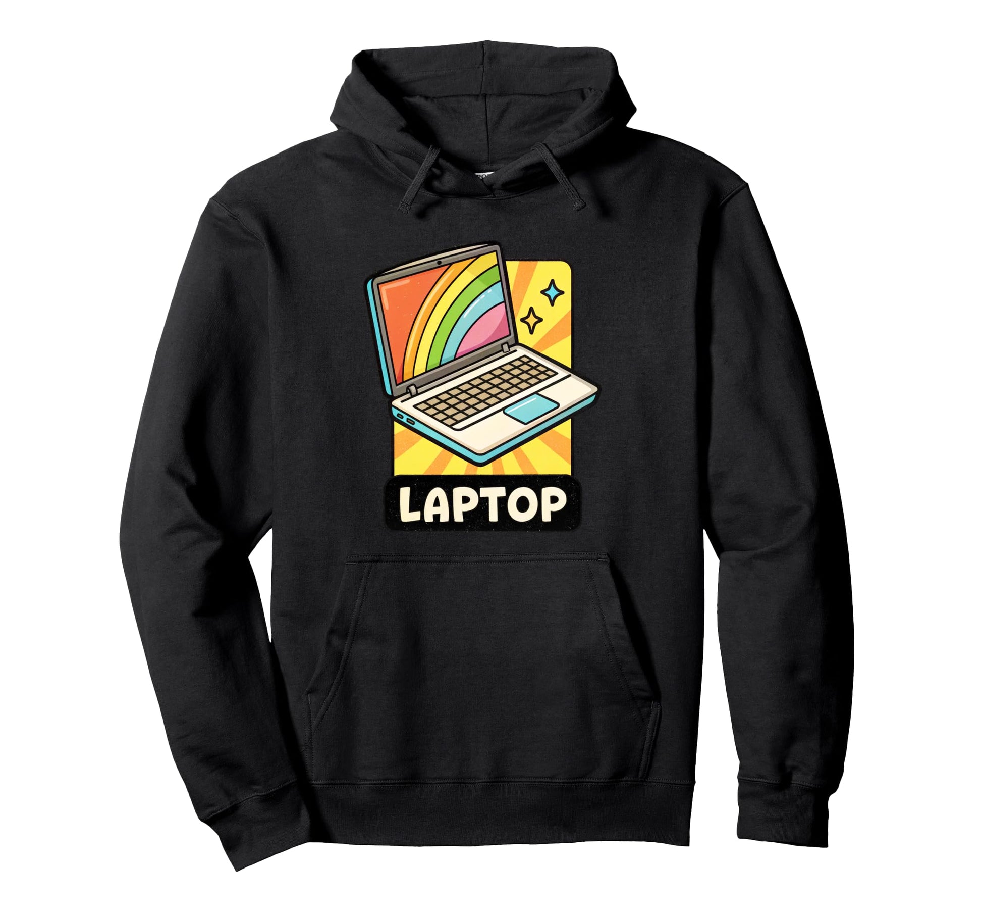 Colorful Laptop Rainbow Art Hoodie - Custom Art Print Men Women - T-Shirt, Sweatshirt, Hoodie