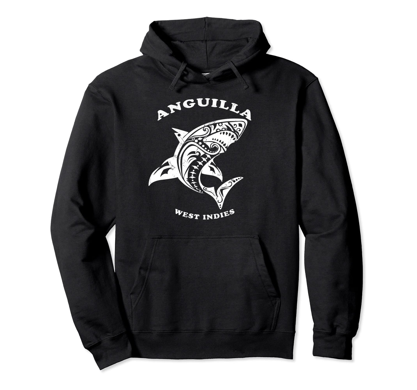 Anguilla West Indies Tribal Shark Hoodie - Casual Everyday Wear for Adults - T-Shirt, Sweatshirt, Hoodie