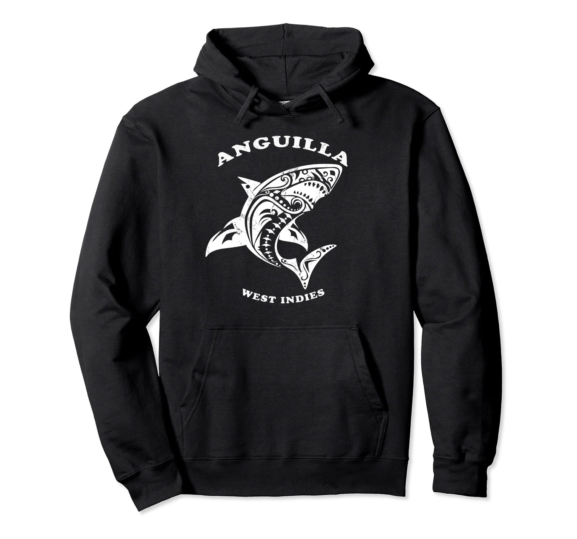 Anguilla West Indies Tribal Shark Hoodie - Casual Everyday Wear for Adults - T-Shirt, Sweatshirt, Hoodie