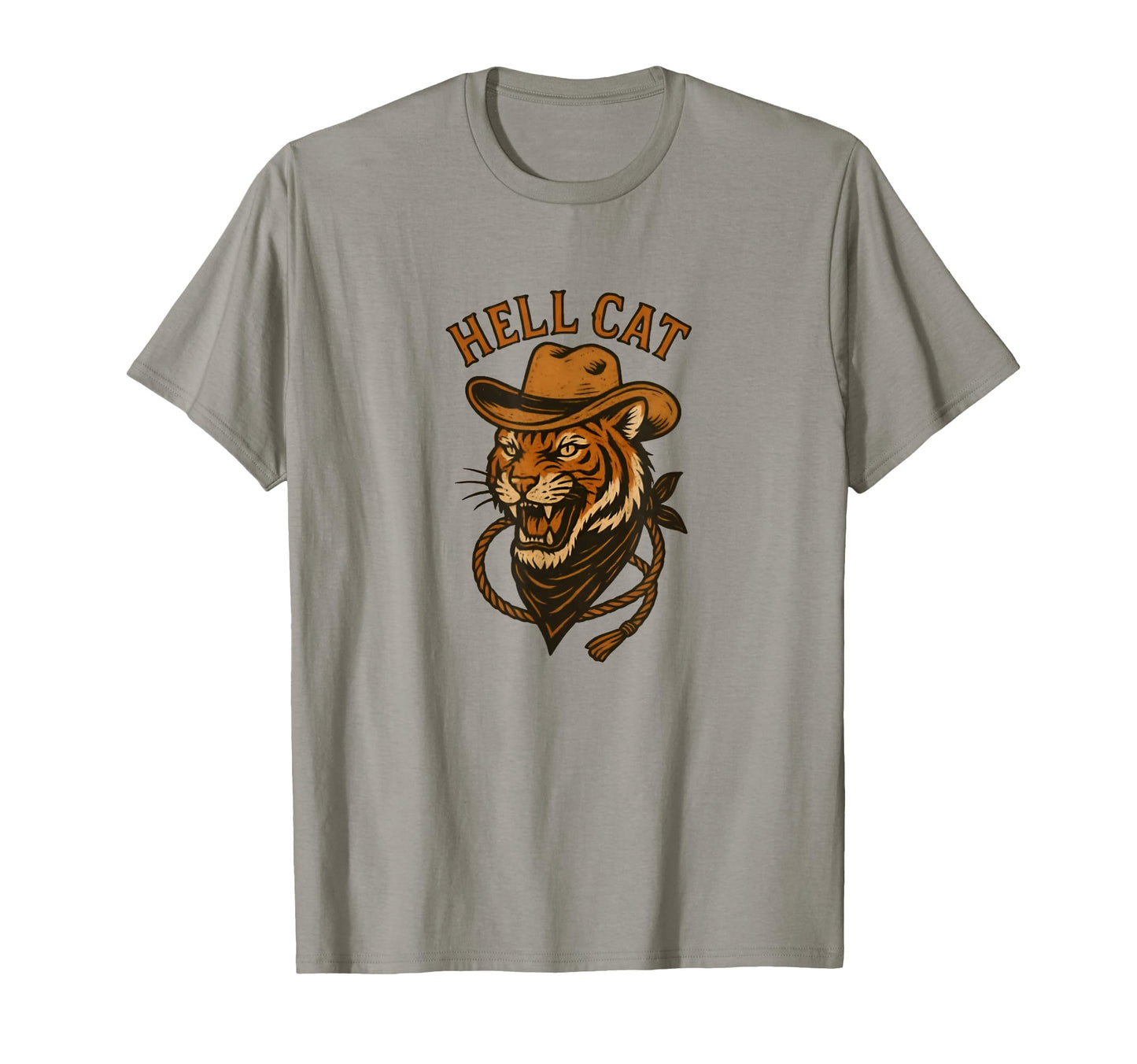 Hell Cat Western Tiger Cowboy Rodeo T-Shirt - Minimalist Print Unisex - T-Shirt, Sweatshirt, Hoodie