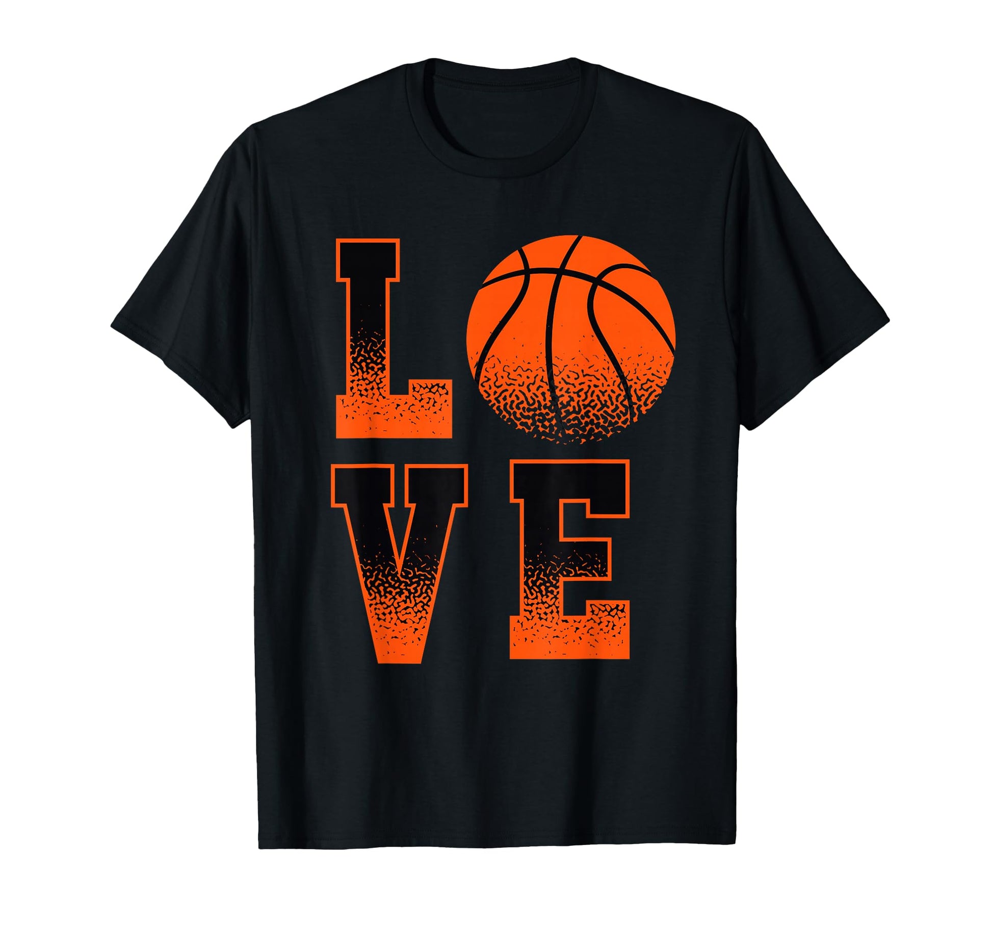 Love Basketball Typography Distressed T-Shirt - Custom Art Print Men Women - T-Shirt, Sweatshirt, Hoodie