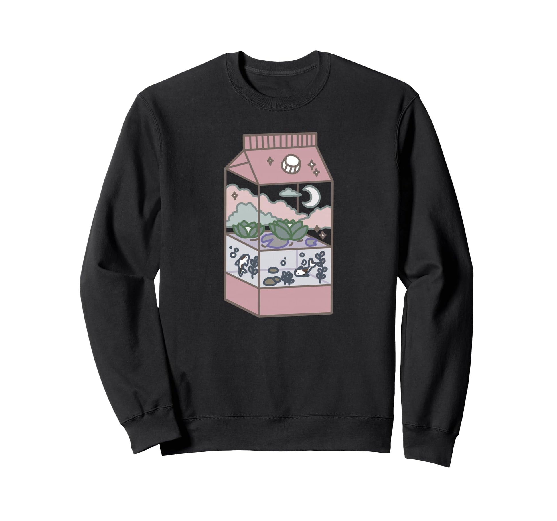 Japanese Aesthetic Milk Box Sweatshirt - Aesthetic Graphic for Adults - T-Shirt, Sweatshirt, Hoodie