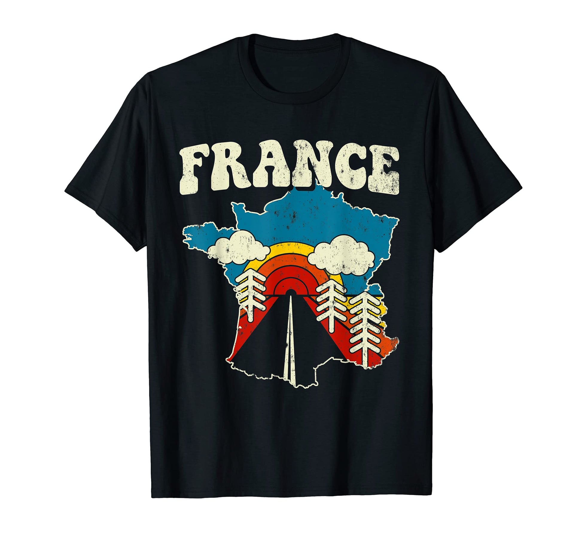 France Country State Rainbow Hippie T-Shirt - Custom Art Print for Adults - T-Shirt, Sweatshirt, Hoodie