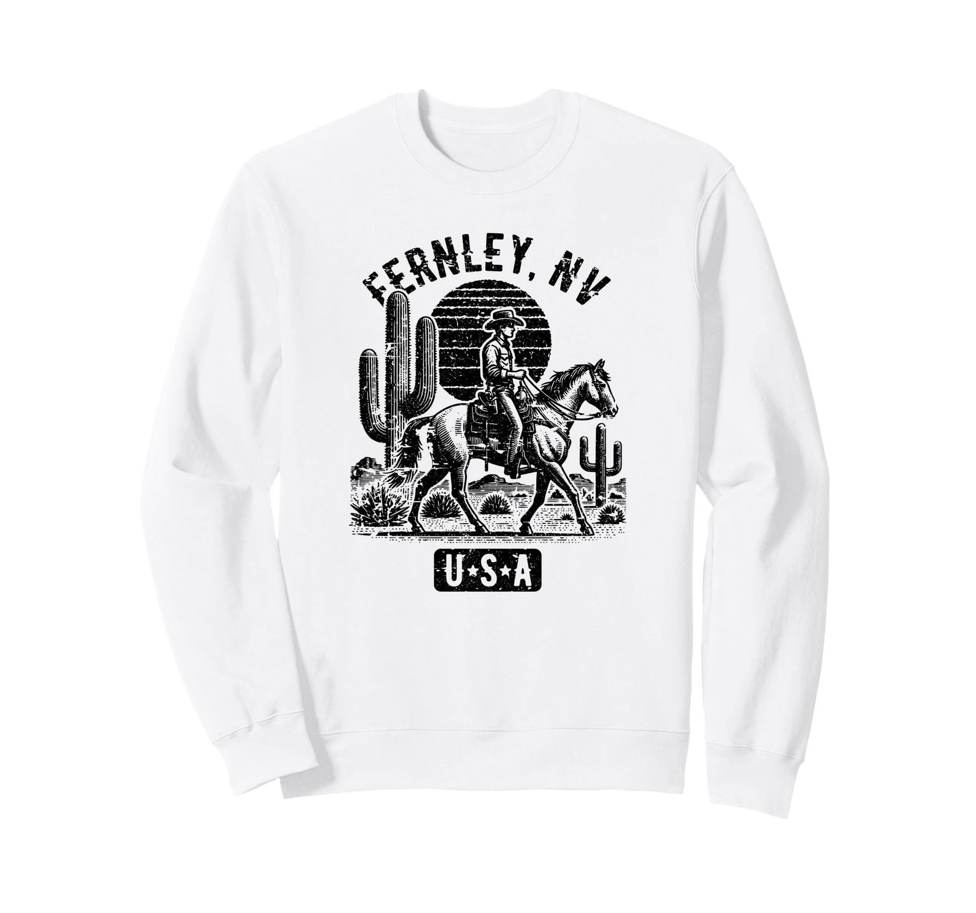 Fernley Nevada Usa Cowboy Horse Sweatshirt - Fun Novelty Design Men Women - T-Shirt, Sweatshirt, Hoodie