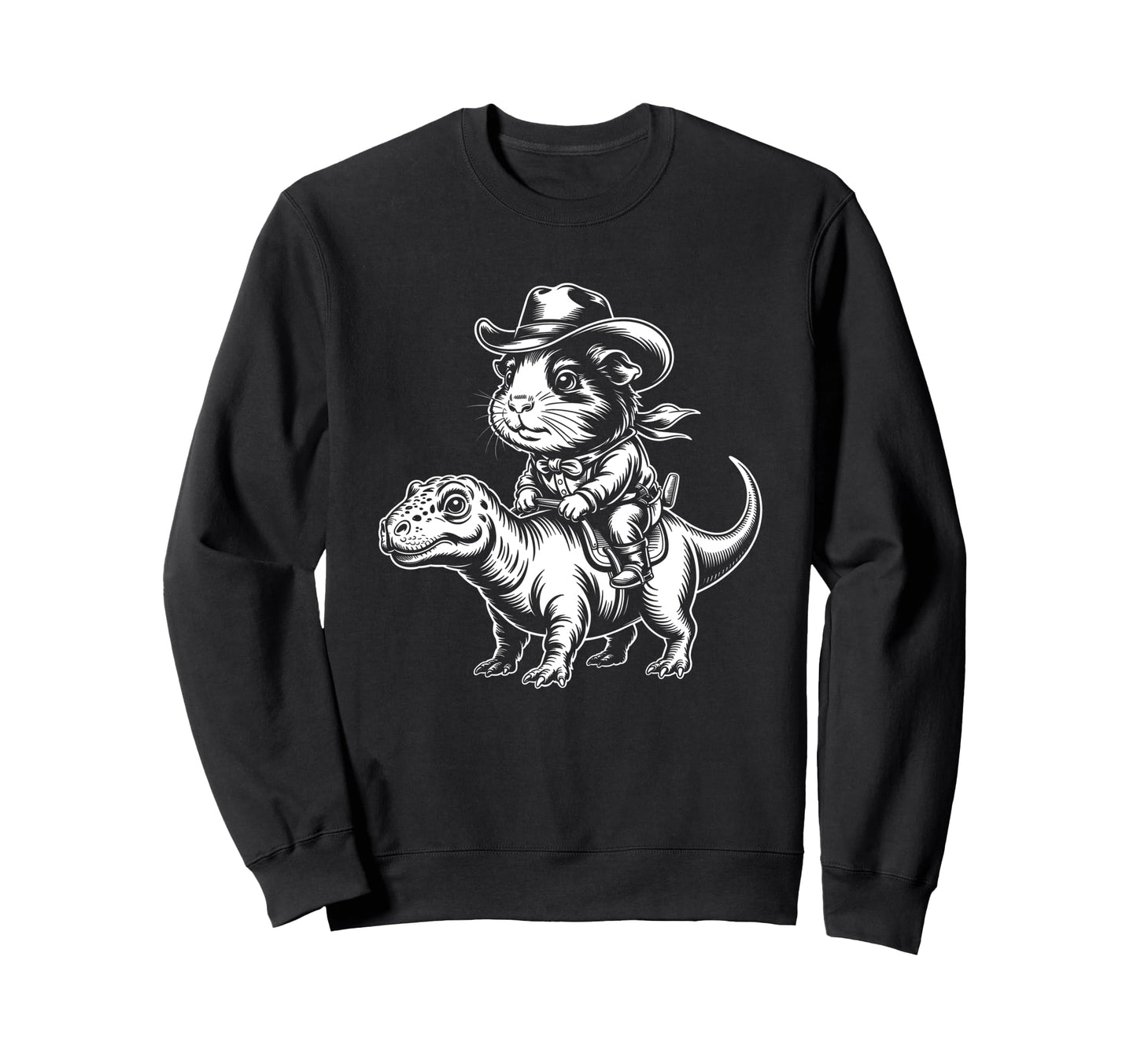 Guinea Pig Cowboy Dinosaur Sweatshirt - Fun Novelty Design Unisex - T-Shirt, Sweatshirt, Hoodie