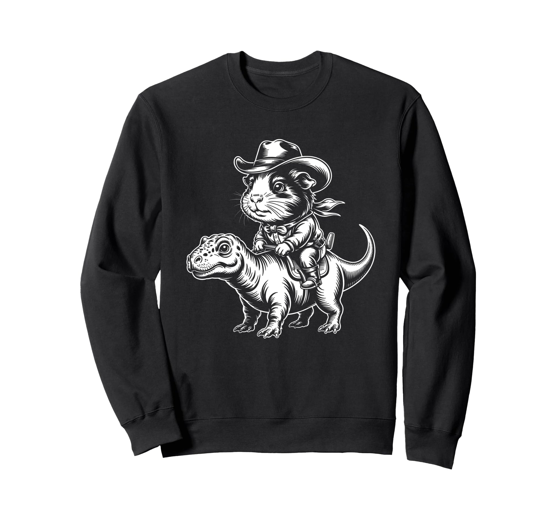 Guinea Pig Cowboy Dinosaur Sweatshirt - Fun Novelty Design Unisex - T-Shirt, Sweatshirt, Hoodie