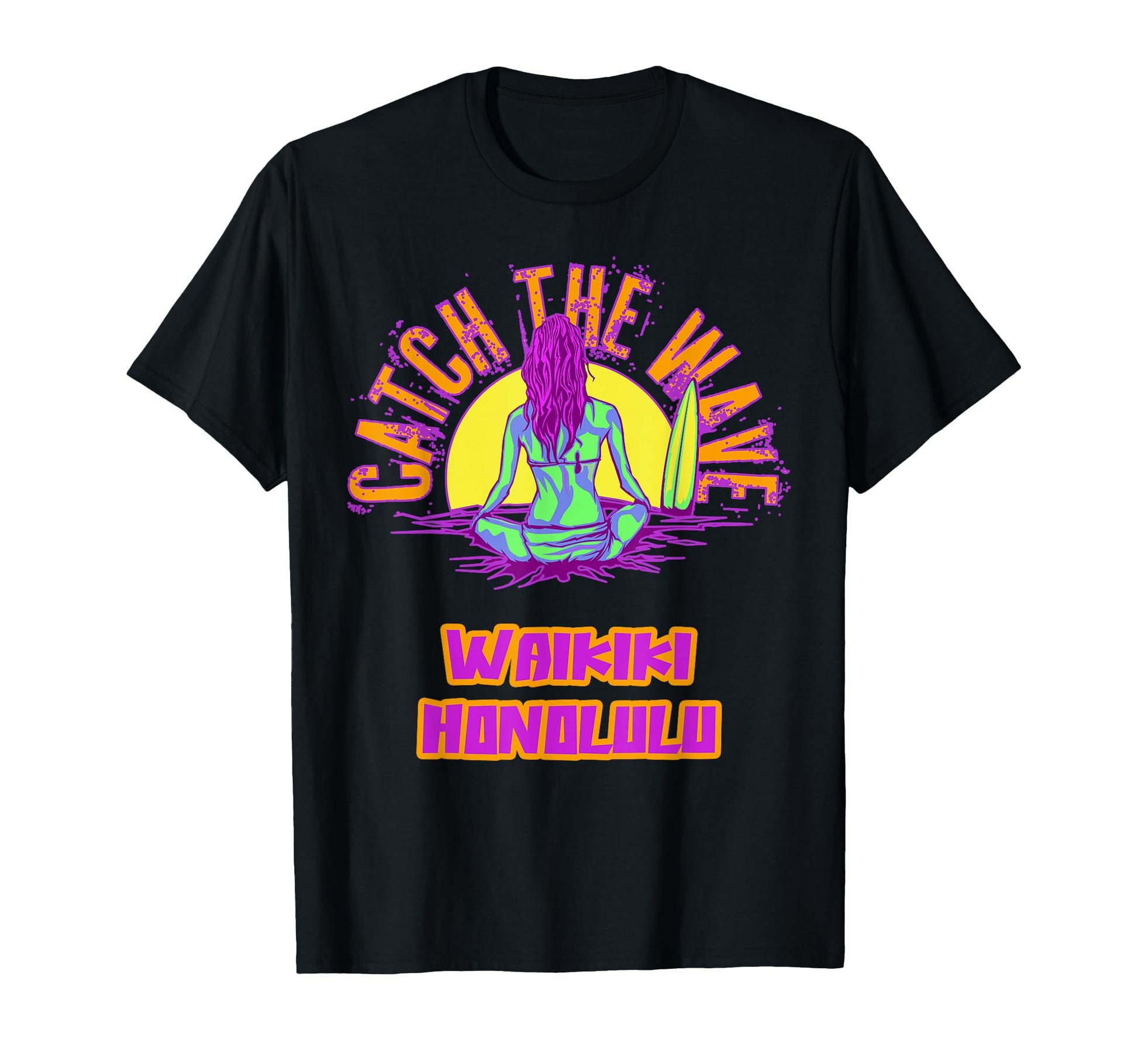 Waikiki Honolulu Surfing Vaporwave T-Shirt - Streetwear Style Unisex - T-Shirt, Sweatshirt, Hoodie