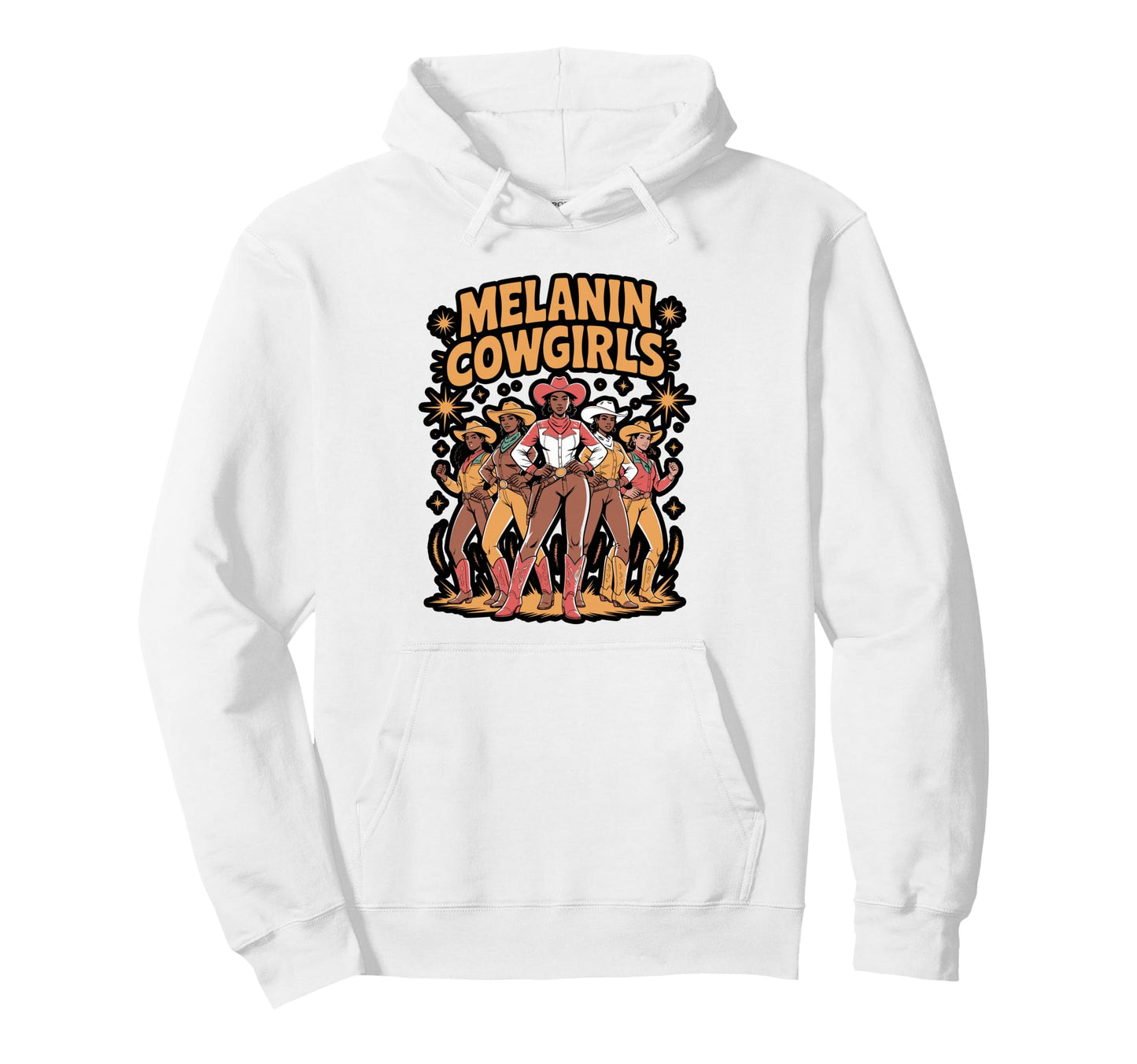 Melanin Cowgirl Swag Western Vibes Hoodie - Trendy Graphic Unisex - T-Shirt, Sweatshirt, Hoodie