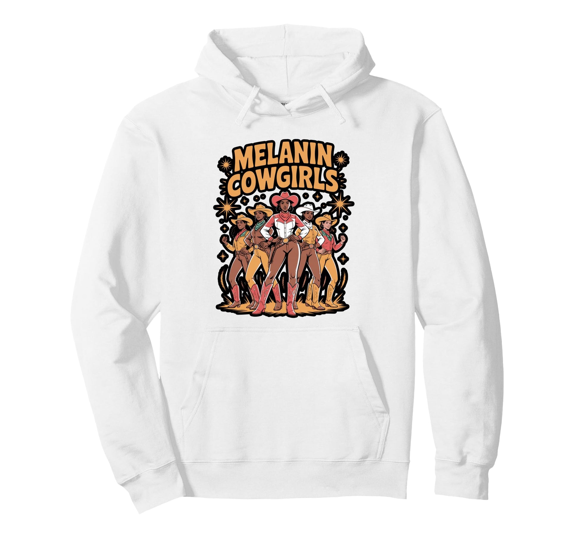 Melanin Cowgirl Swag Western Vibes Hoodie - Trendy Graphic Unisex - T-Shirt, Sweatshirt, Hoodie