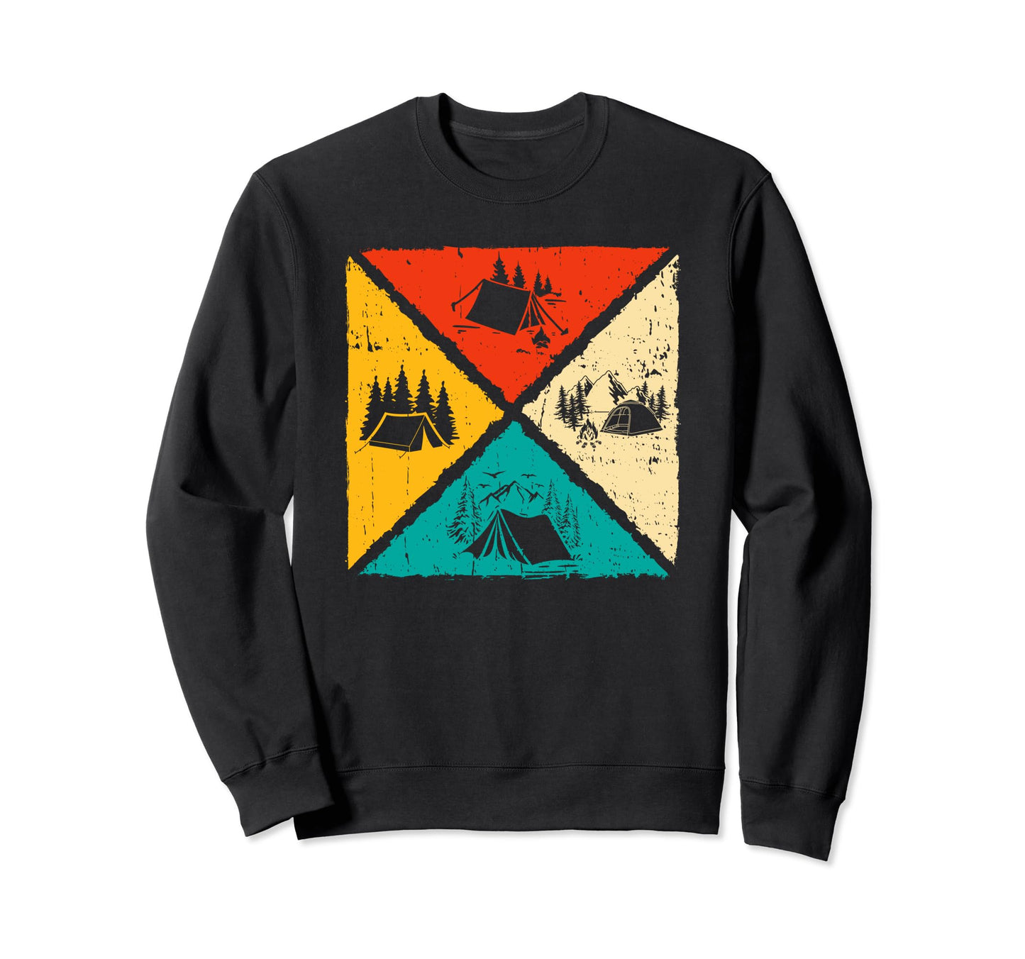 Camping Silhouette Outdoors Sweatshirt - Aesthetic Graphic Men Women - T-Shirt, Sweatshirt, Hoodie