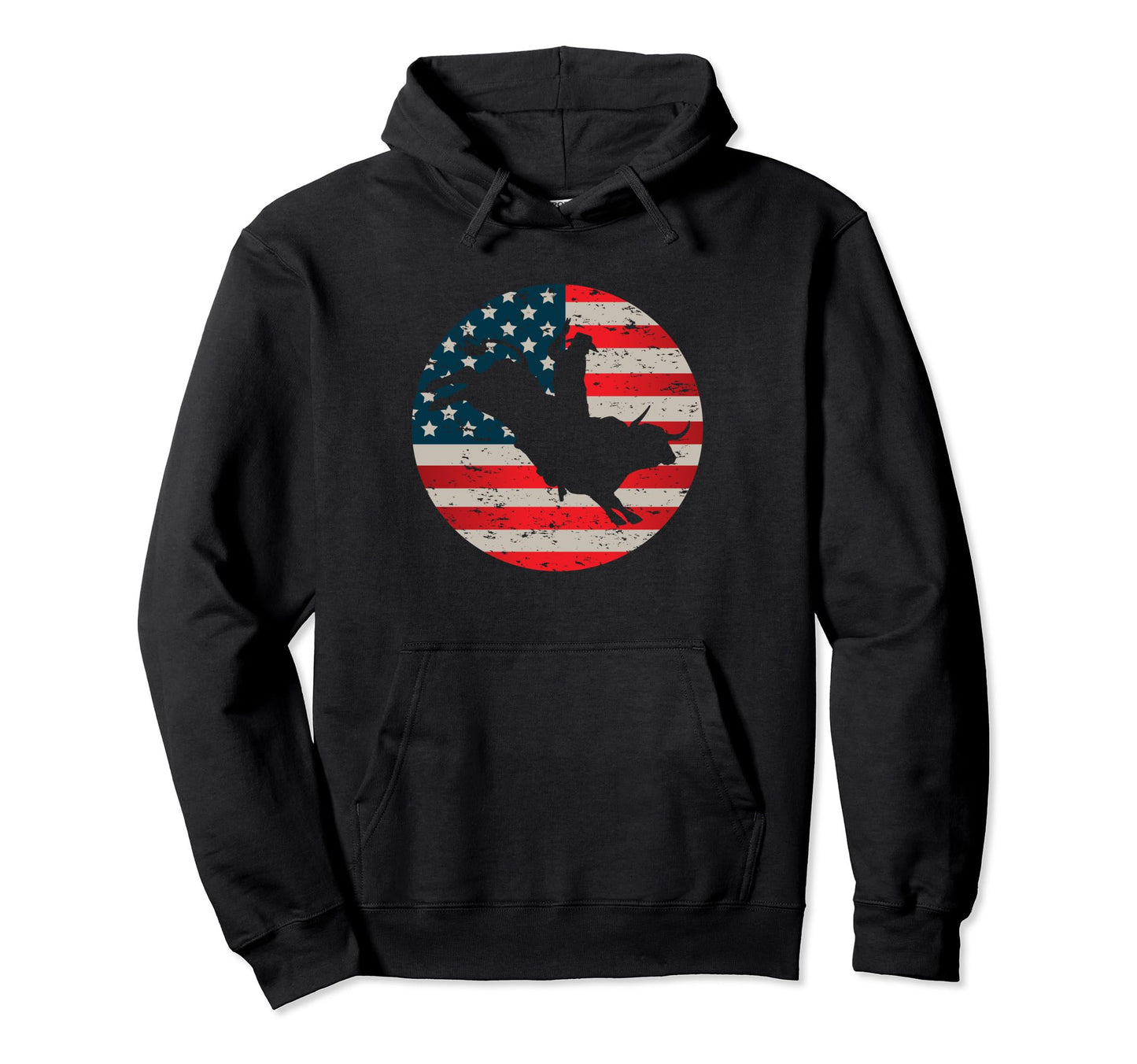 Rodeo 4Th July Usa Flag Cowboy Bull Hoodie - Custom Art Print Men Women - T-Shirt, Sweatshirt, Hoodie