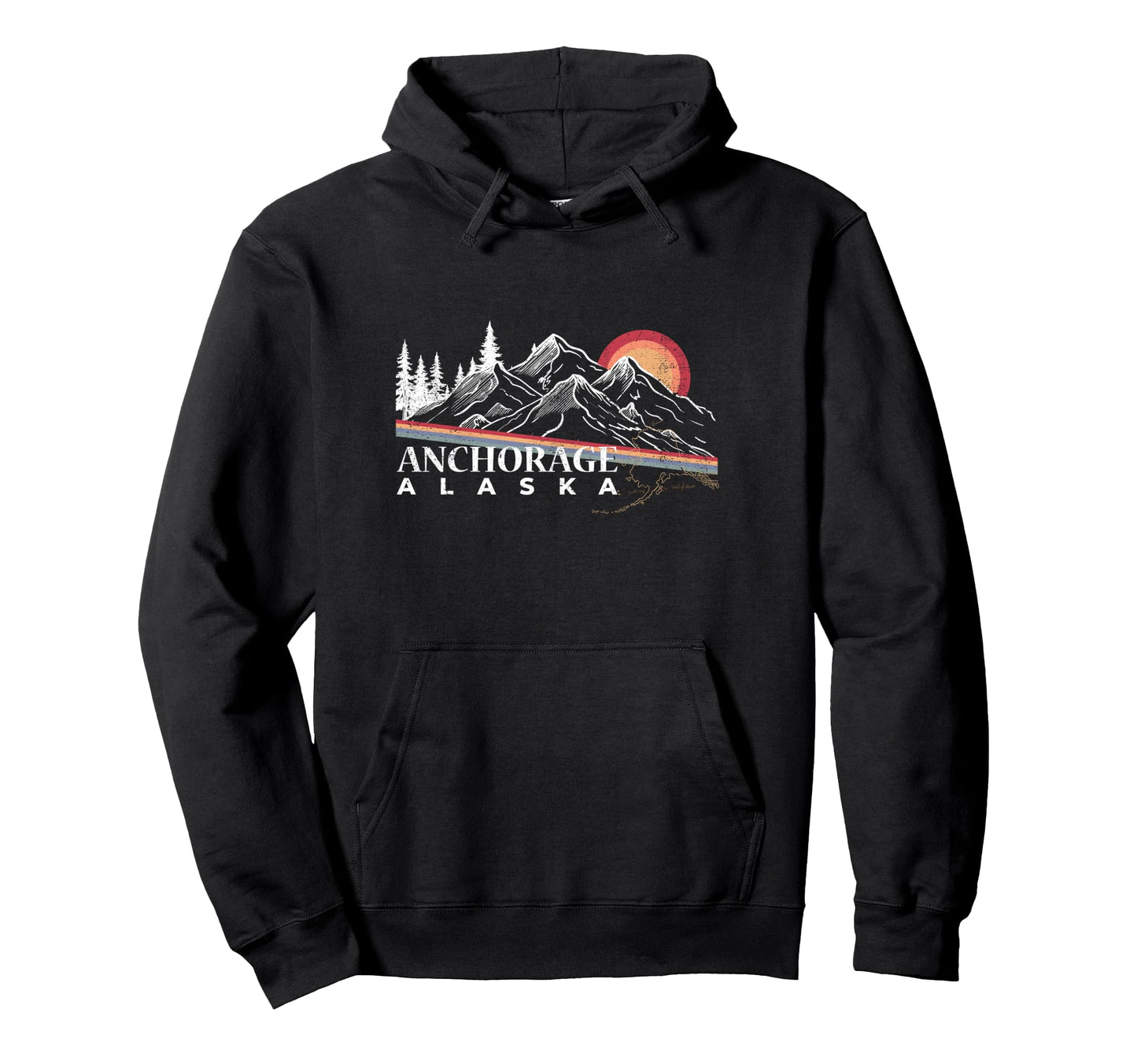 Alaska Mountains National Park Sunset Hoodie - Aesthetic Graphic Unisex - T-Shirt, Sweatshirt, Hoodie