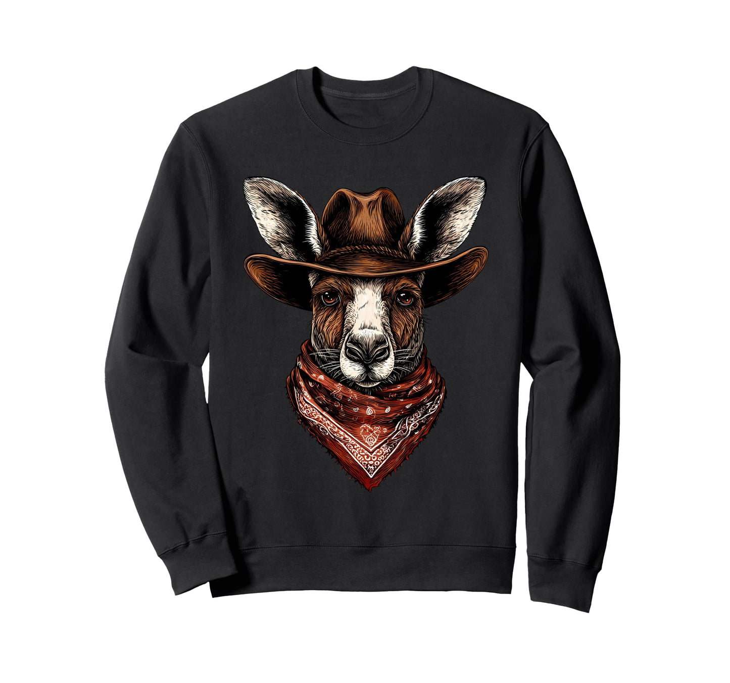 Kangaroo Cowboy Rodeo Australia Day Sweatshirt - Aesthetic Graphic Unisex - T-Shirt, Sweatshirt, Hoodie