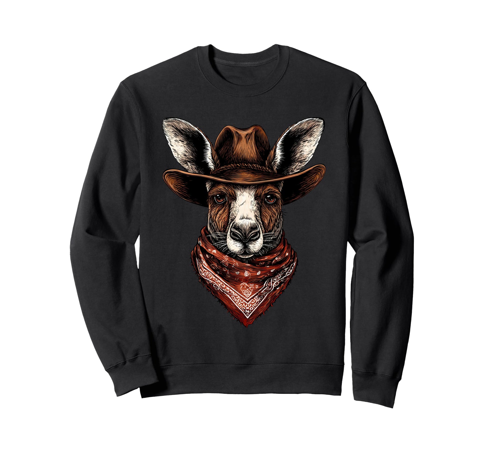 Kangaroo Cowboy Rodeo Australia Day Sweatshirt - Aesthetic Graphic Unisex - T-Shirt, Sweatshirt, Hoodie