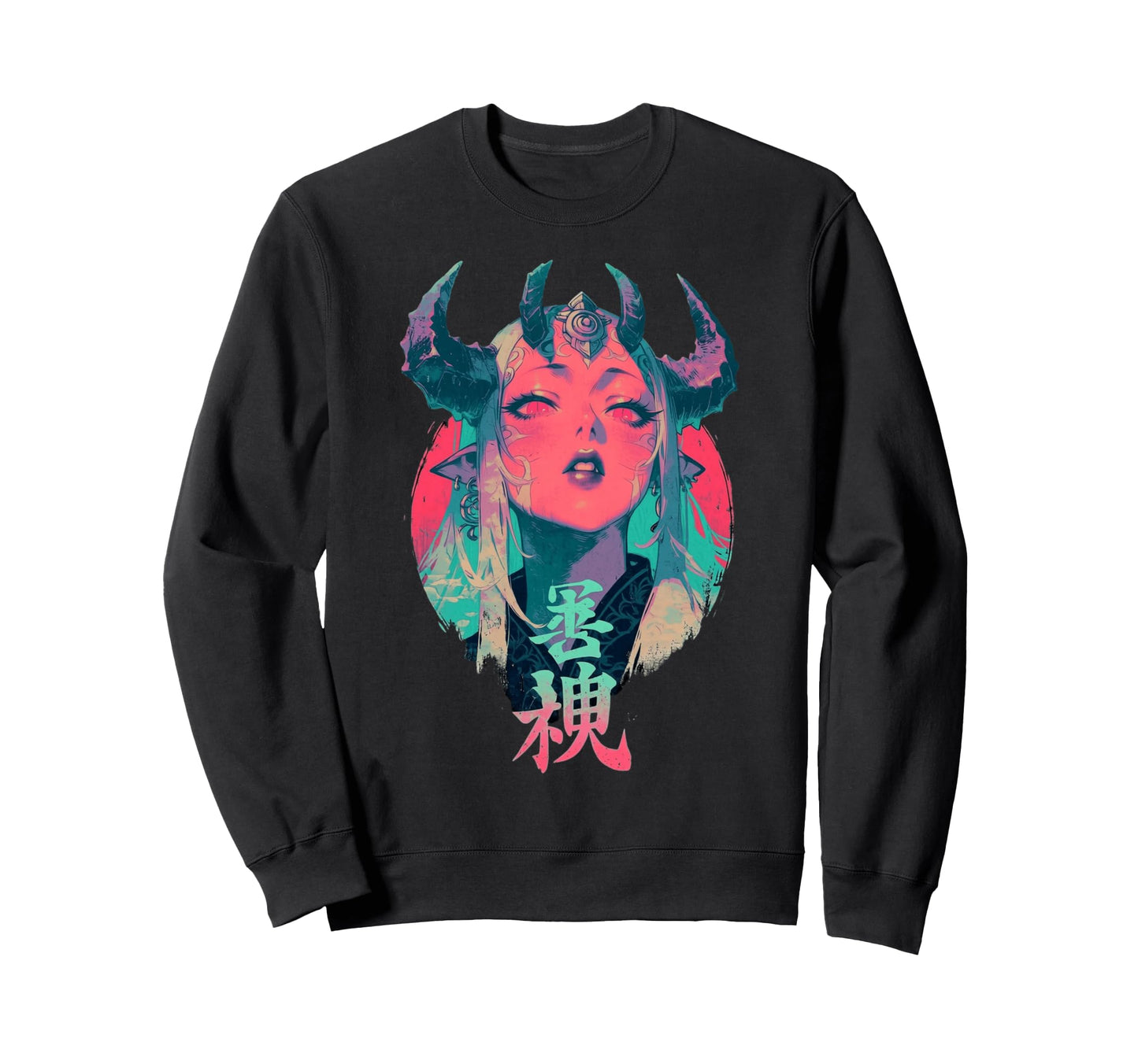 Goth Grunge Demon Anime Waifu Sweatshirt - Novelty Apparel for Adults - T-Shirt, Sweatshirt, Hoodie