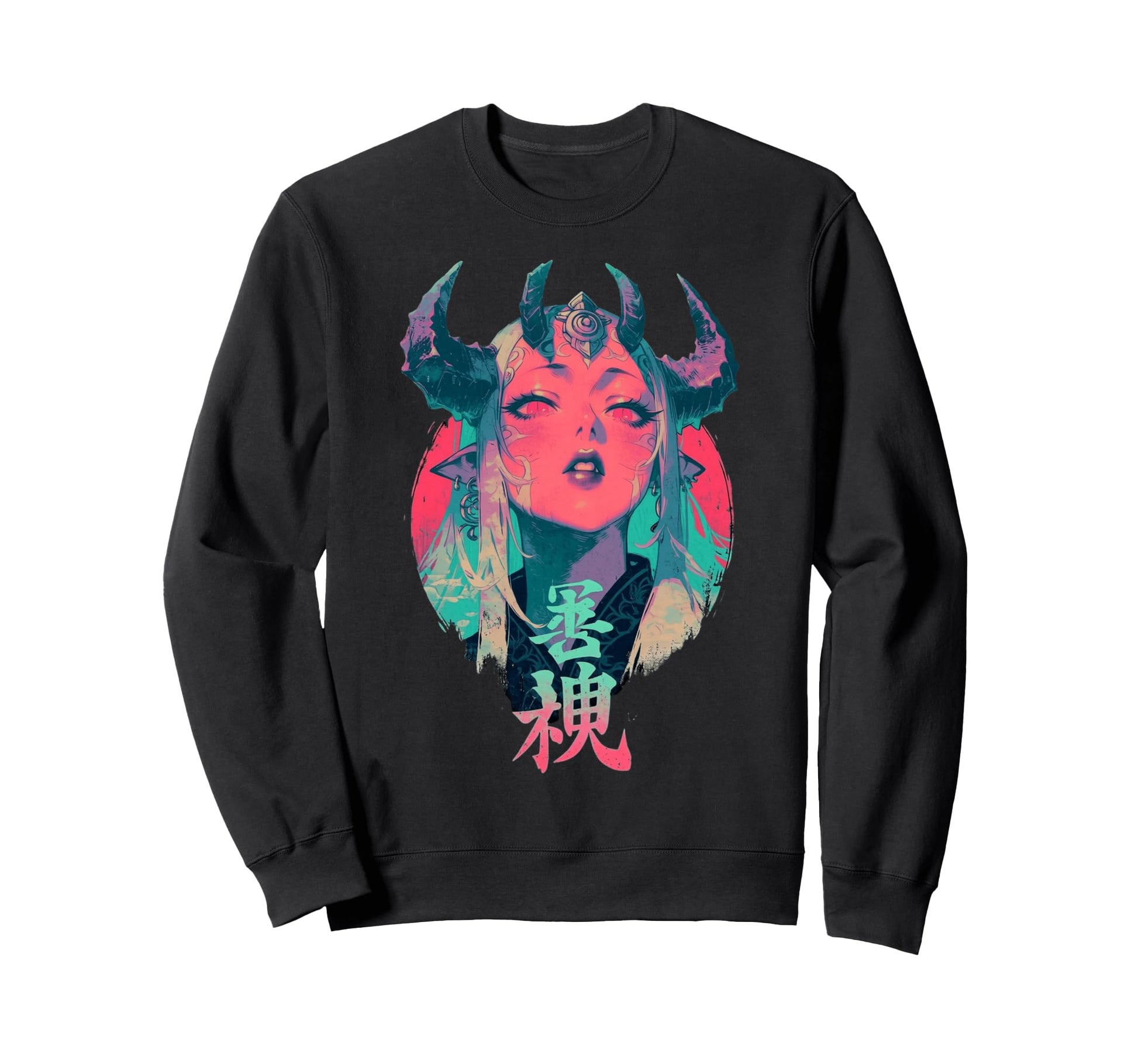 Goth Grunge Demon Anime Waifu Sweatshirt - Novelty Apparel for Adults - T-Shirt, Sweatshirt, Hoodie
