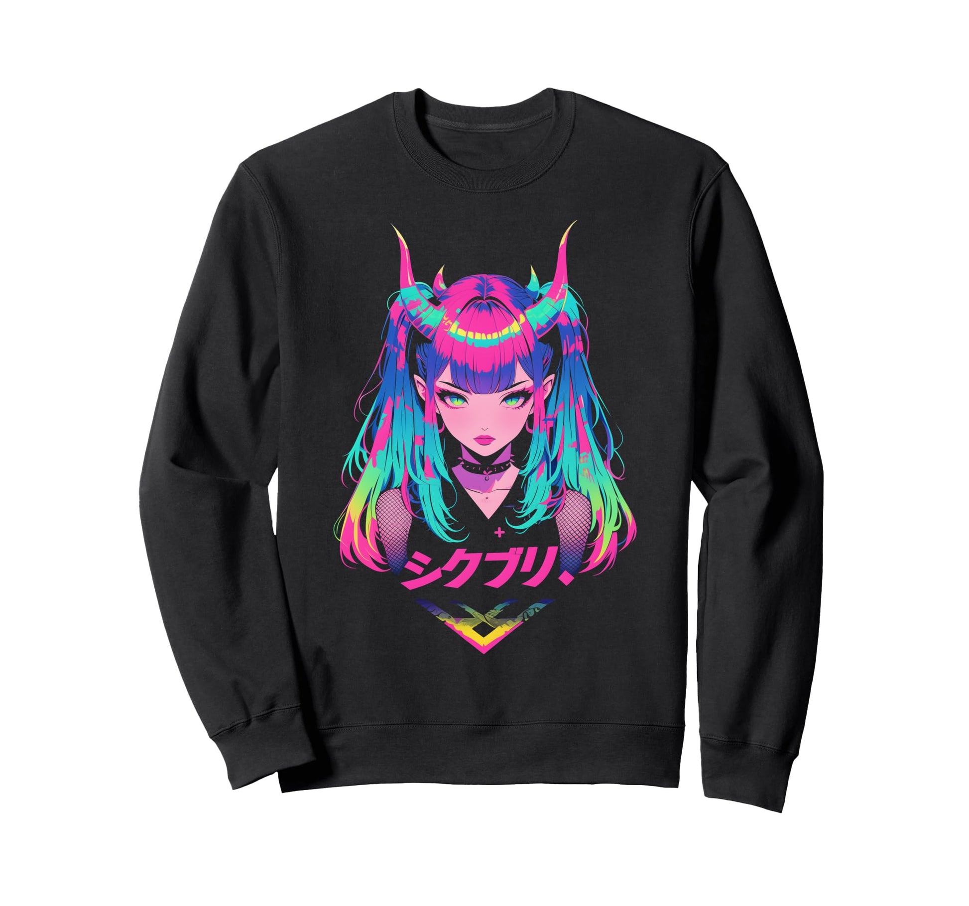 Goth Grunge Demon Anime Waifu Horror Sweatshirt - Trendy Graphic Men Women - T-Shirt, Sweatshirt, Hoodie