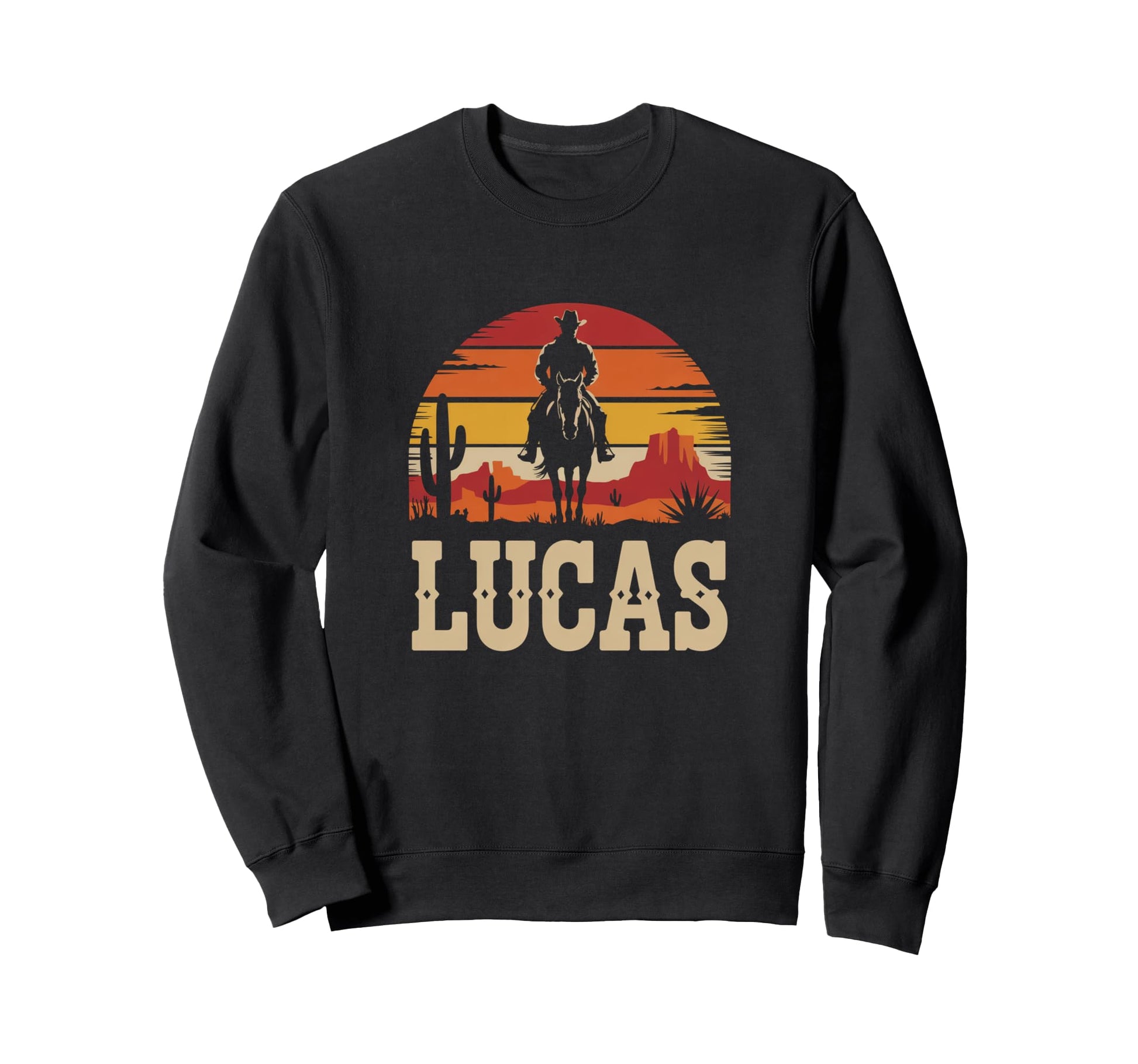 Cowboy Lucas Personalized Name Sweatshirt - Fun Novelty Design for Adults - T-Shirt, Sweatshirt, Hoodie